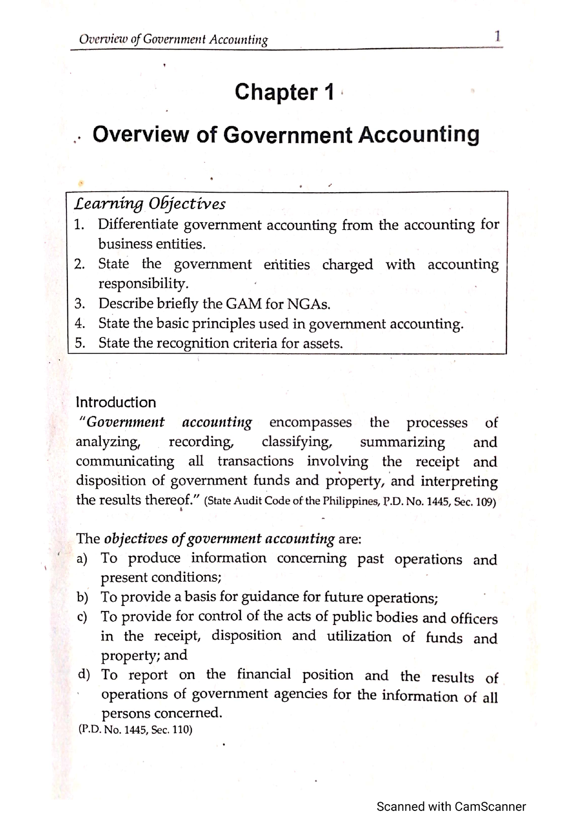 Chapter 1 - Overview Of Government Accounting- BSA - Bs Accountancy ...