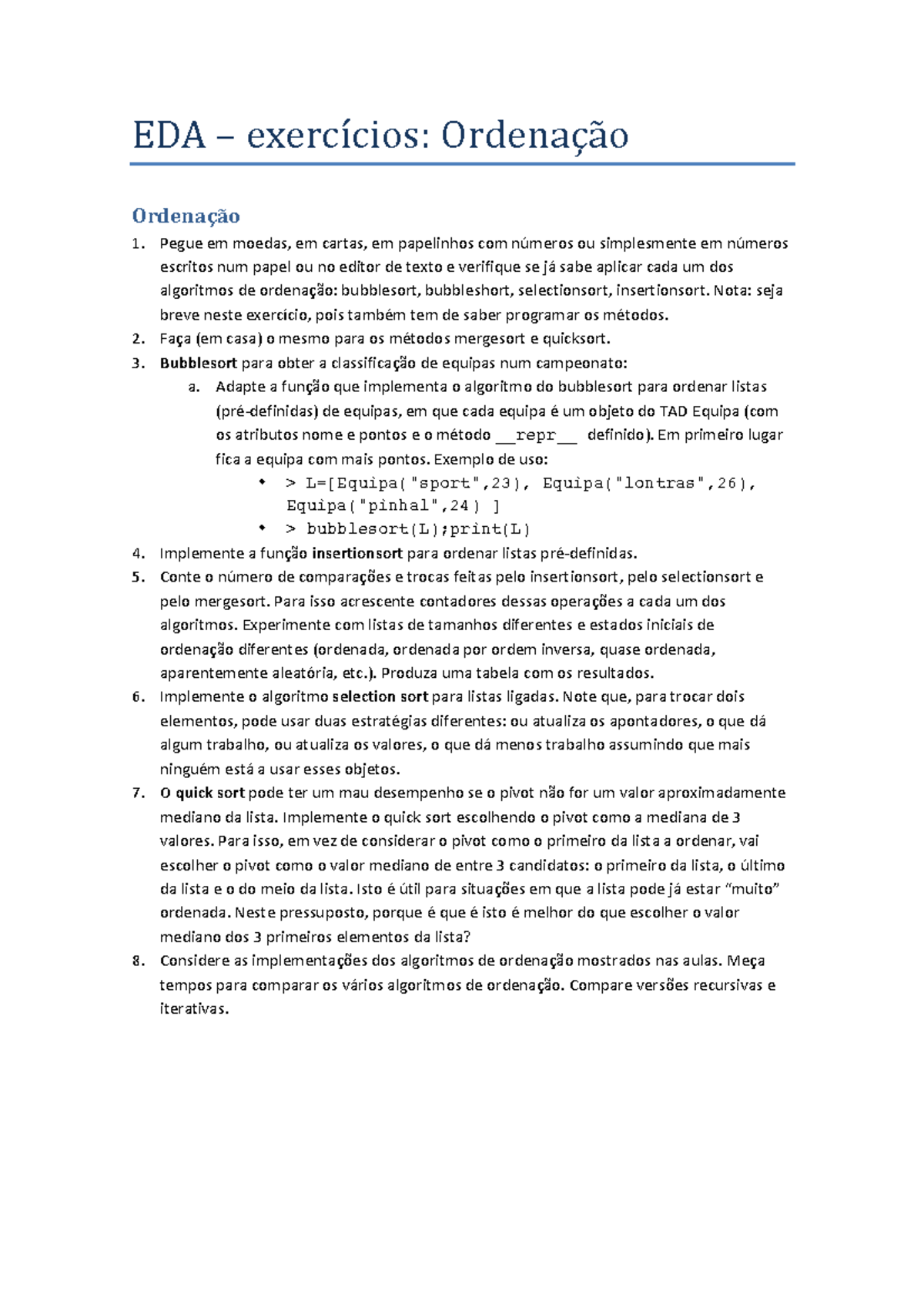 Aula - 05 - Ordena o - Bubble Sort