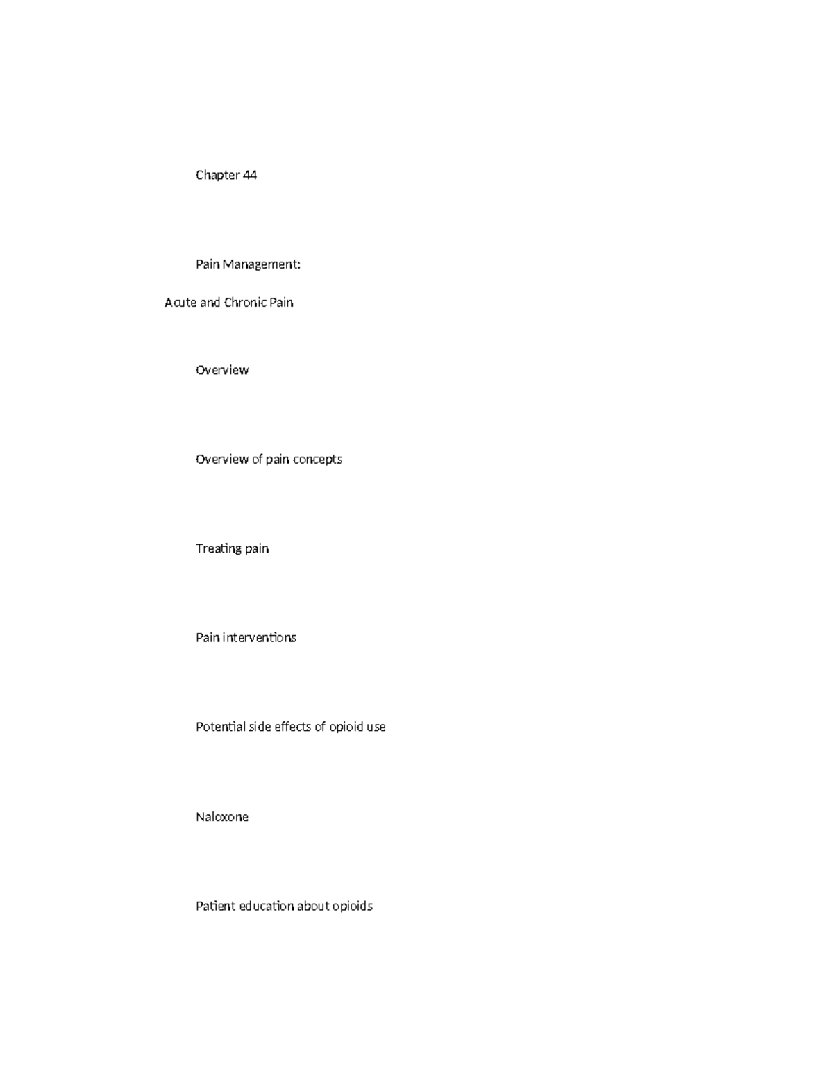 7 Chapter 44 - Chapter 44 Pain Management: Acute and Chronic Pain ...