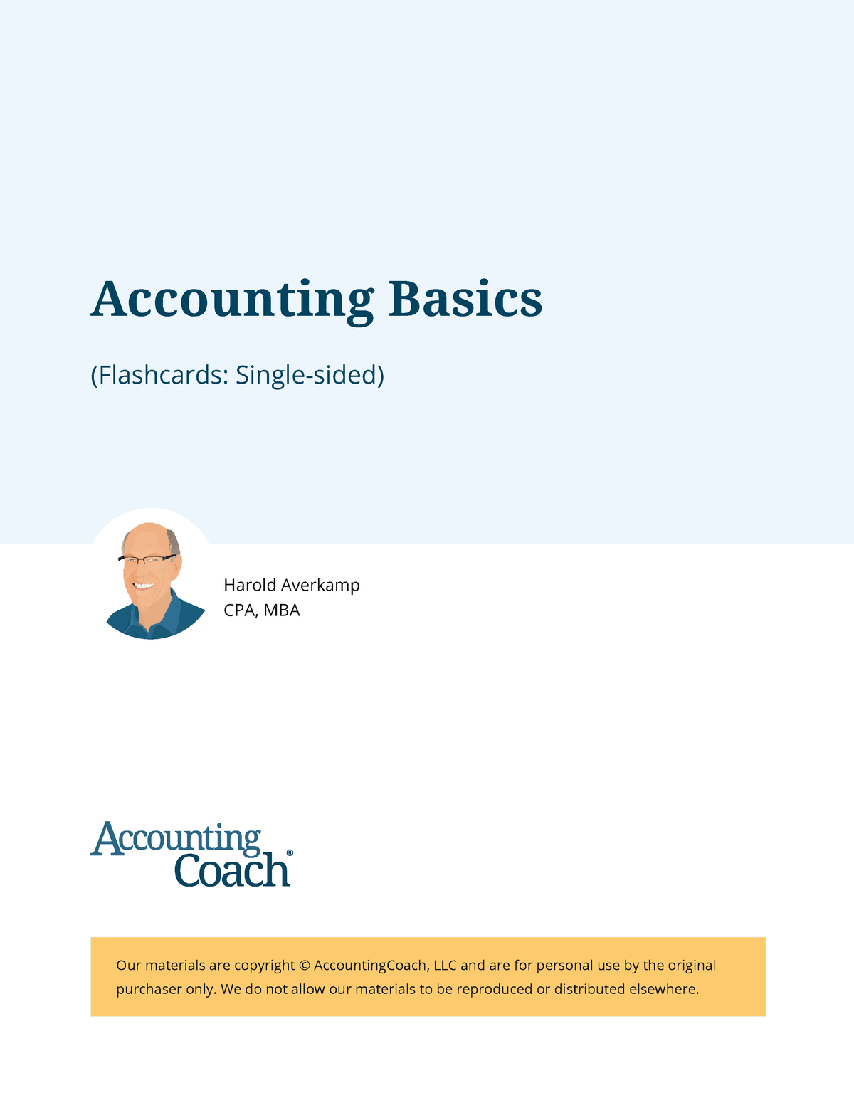 Accounting Basics Flashcards Ss - (Flashcards: Single-sided) Our ...