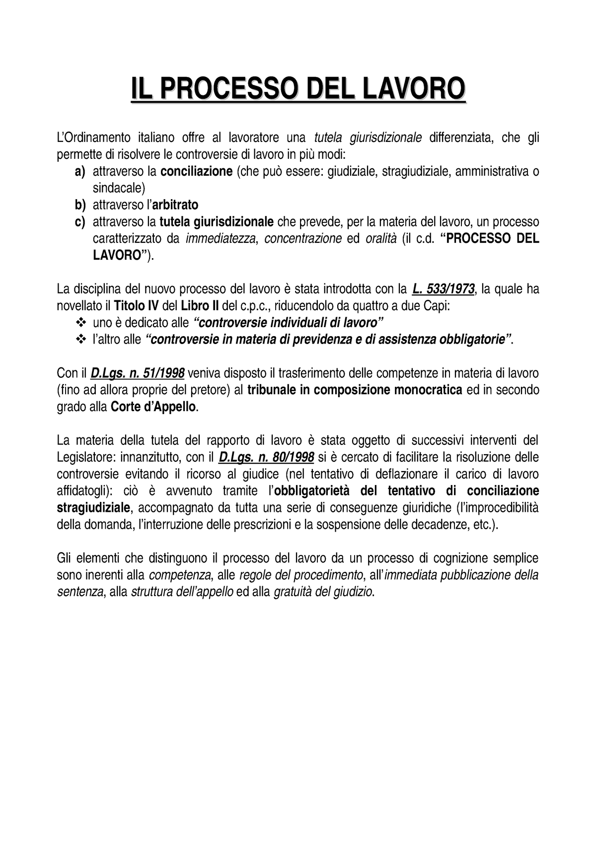 Procedura Civile Sintesi Integrata Con Il Codice Del Processo Del Lavoro Mandrioli Studocu