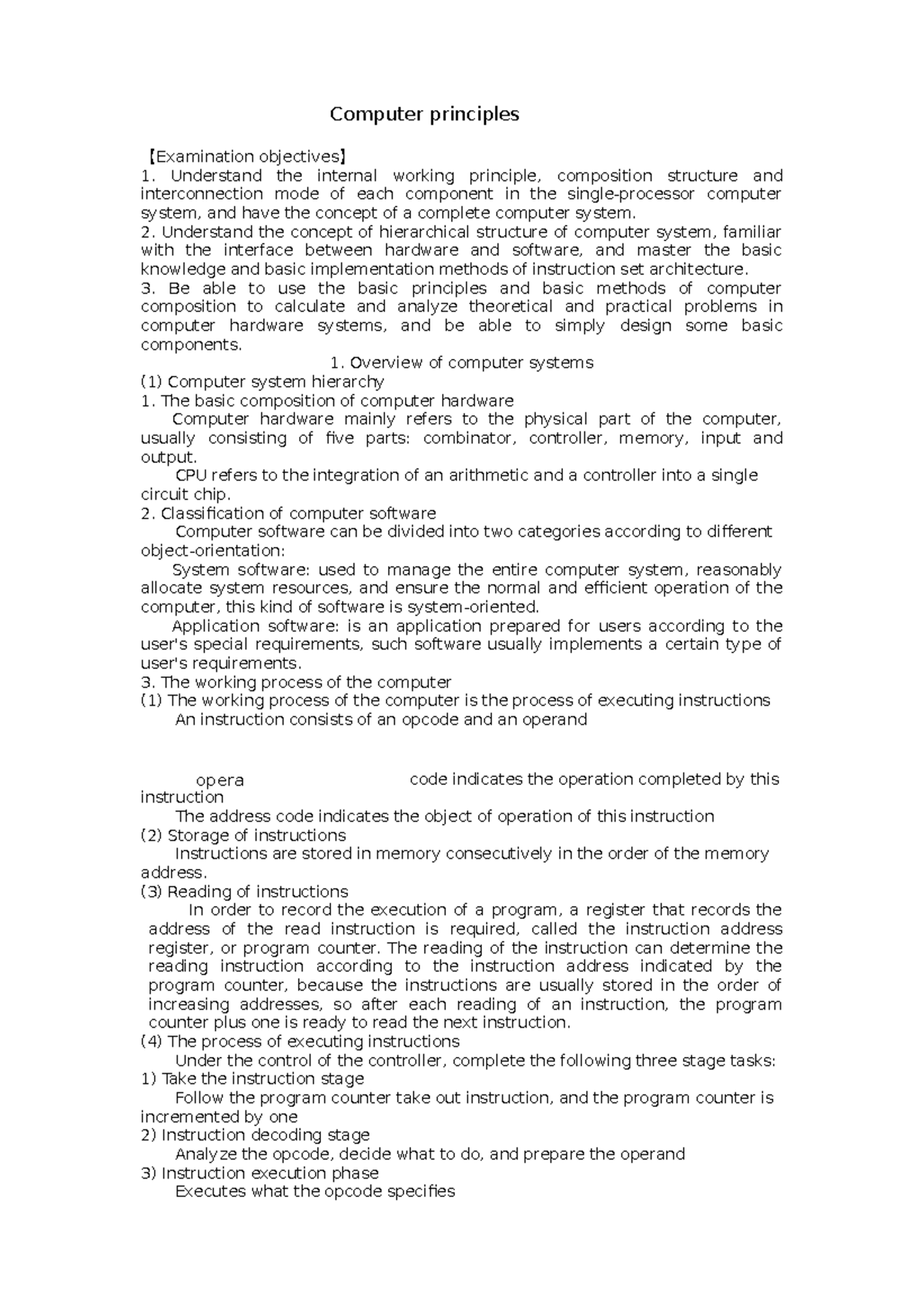 Computer principles - Computer principles 【Examination objectives ...