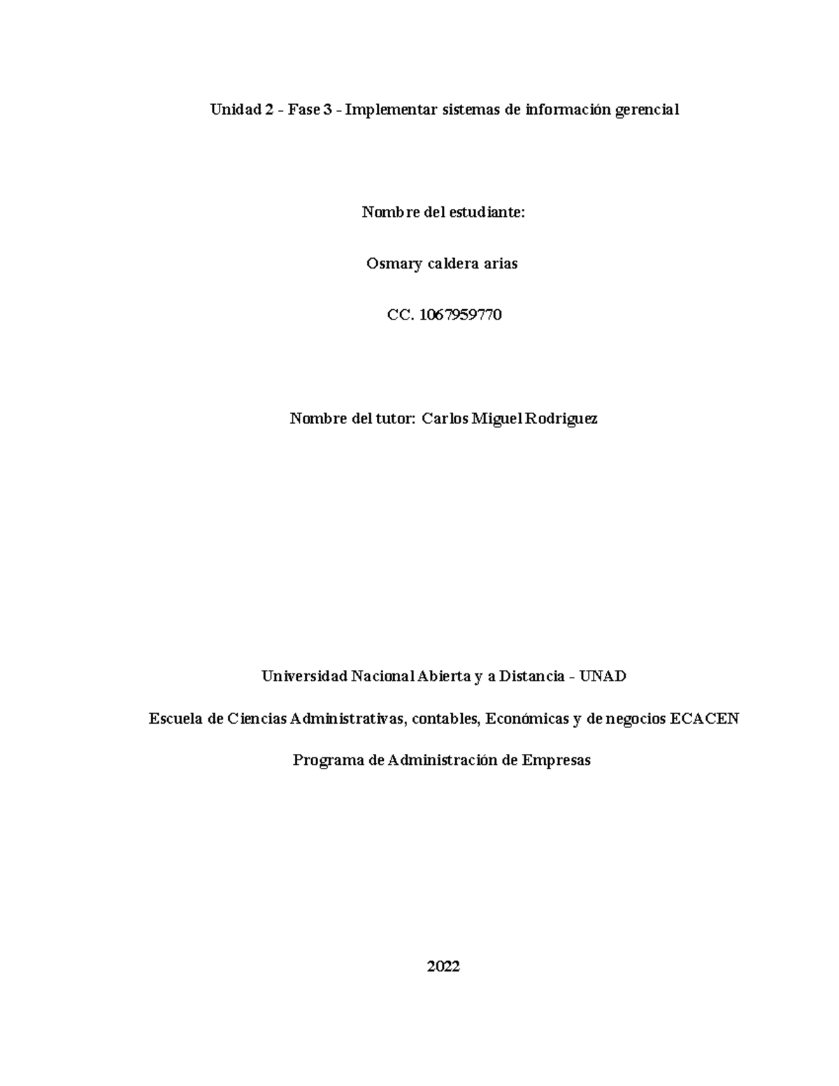 Fase 3 - osmary caldera - Unidad 2 - Fase 3 - Implementar sistemas de ...