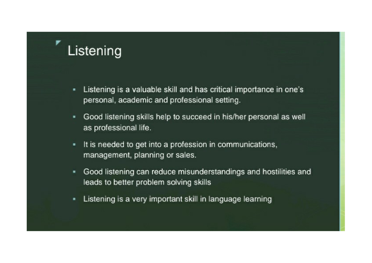 literature review on listening skills