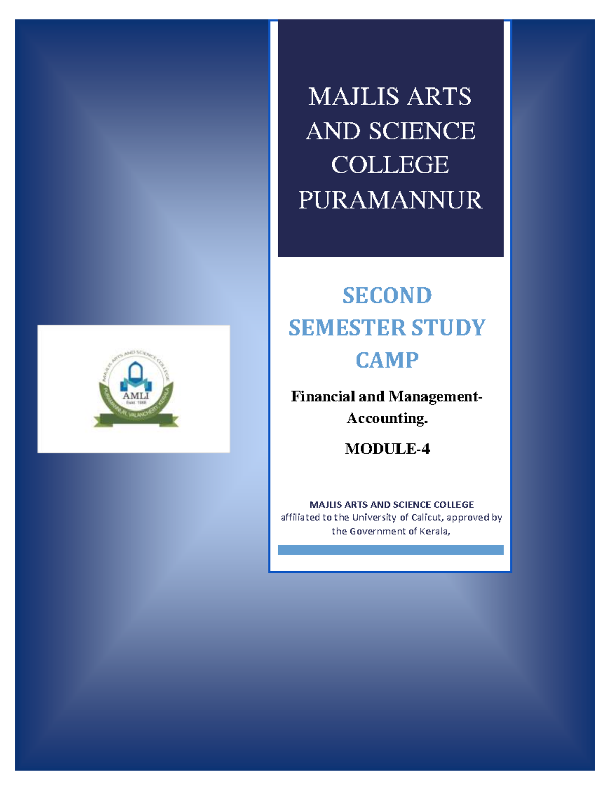 FM Module 4 - study material - MAJLIS ARTS AND SCIENCE COLLEGE ...