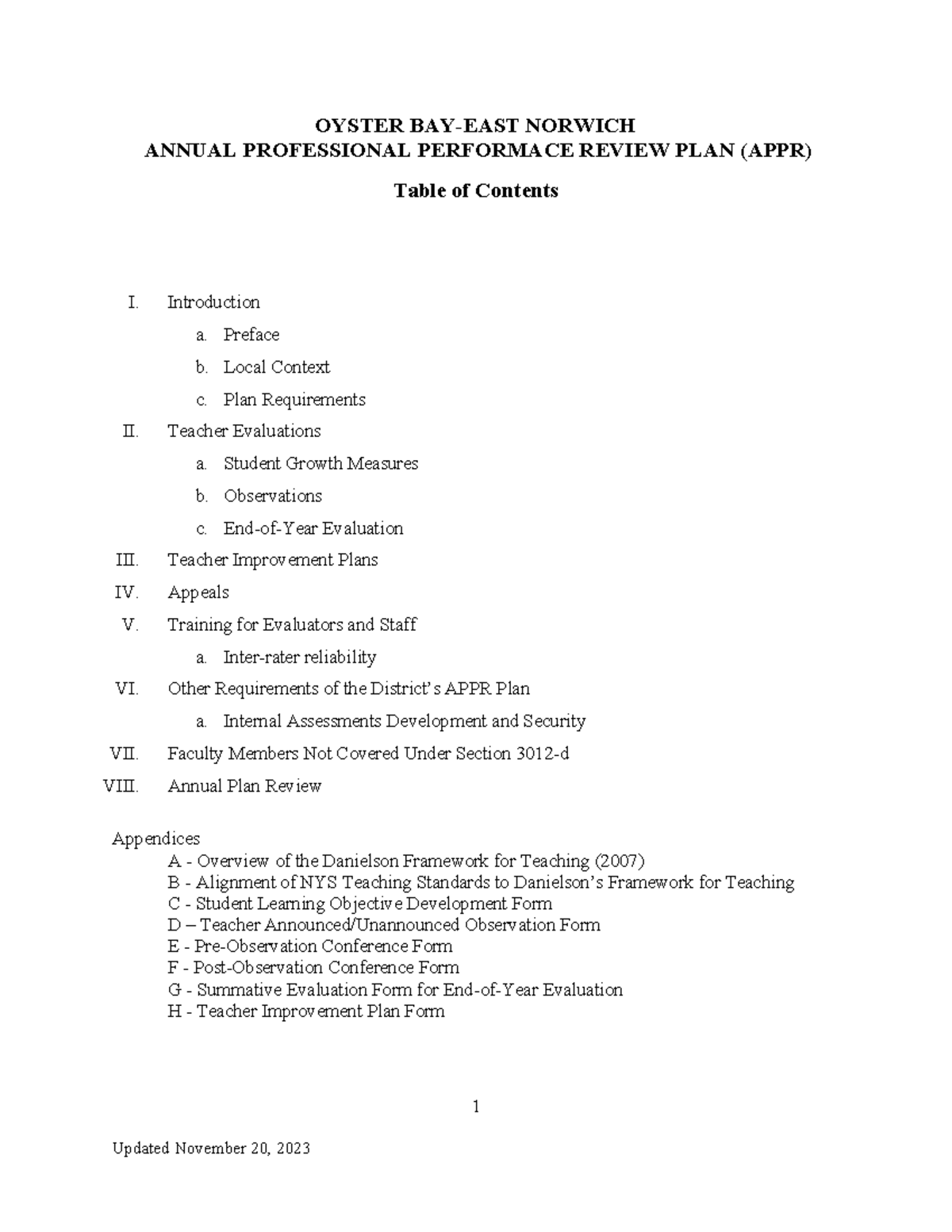 OBEN APPR Plan 2023 Final - 1 OYSTER BAY-EAST NORWICH ANNUAL ...