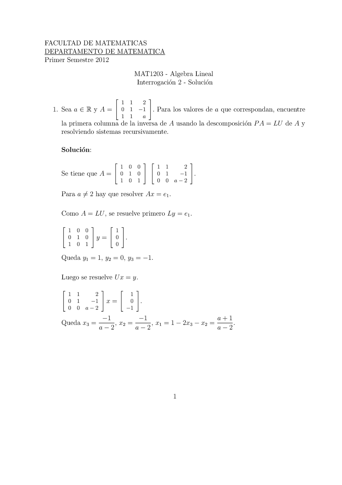 Ejercicios Resueltos álgebra Lineal 2 2012.pdf - PONTIFICIA UNIVERSIDAD ...