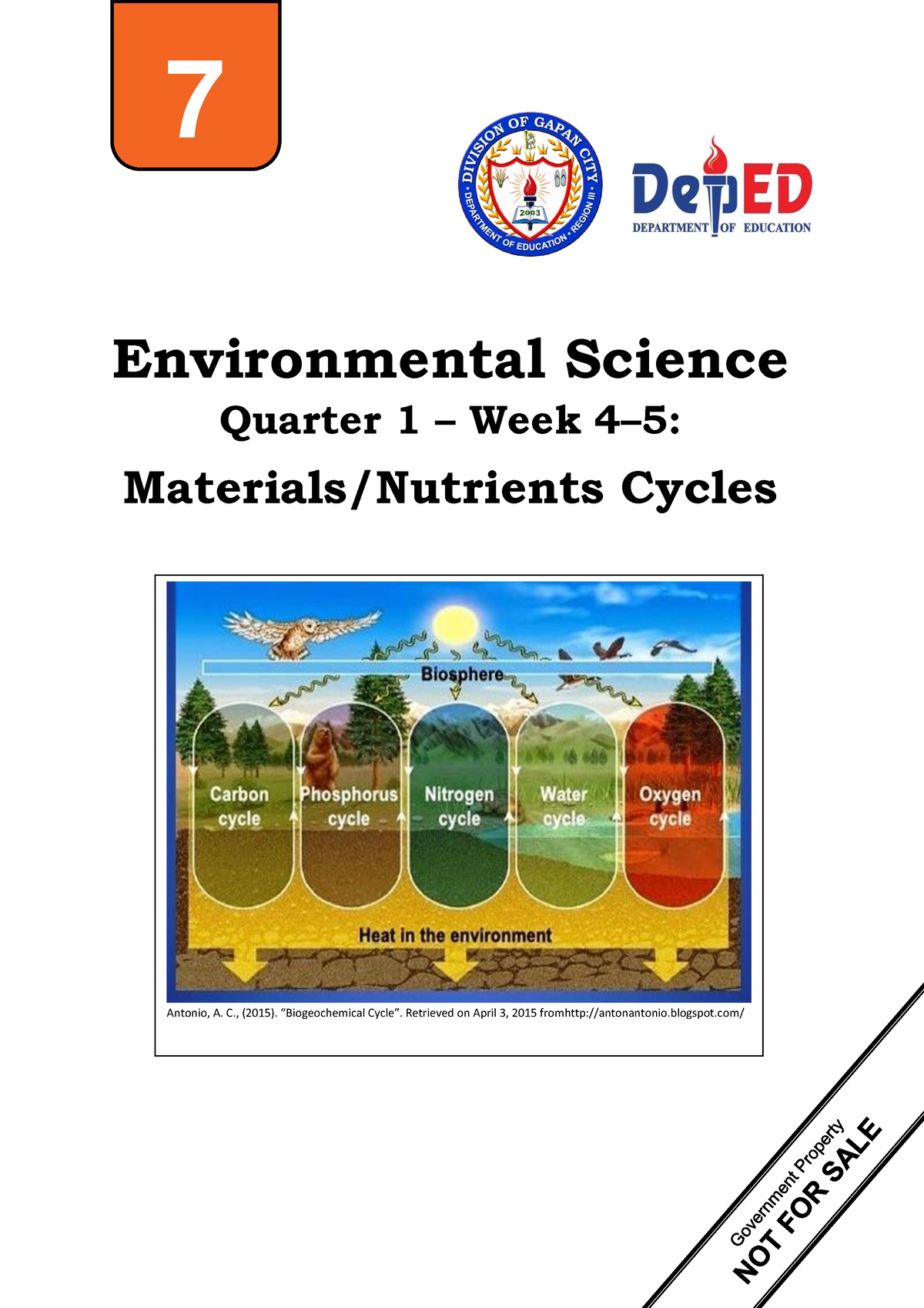 Q1W4-5 - EnviSci - Environmental Science Quarter 1 – Week 4–5 ...