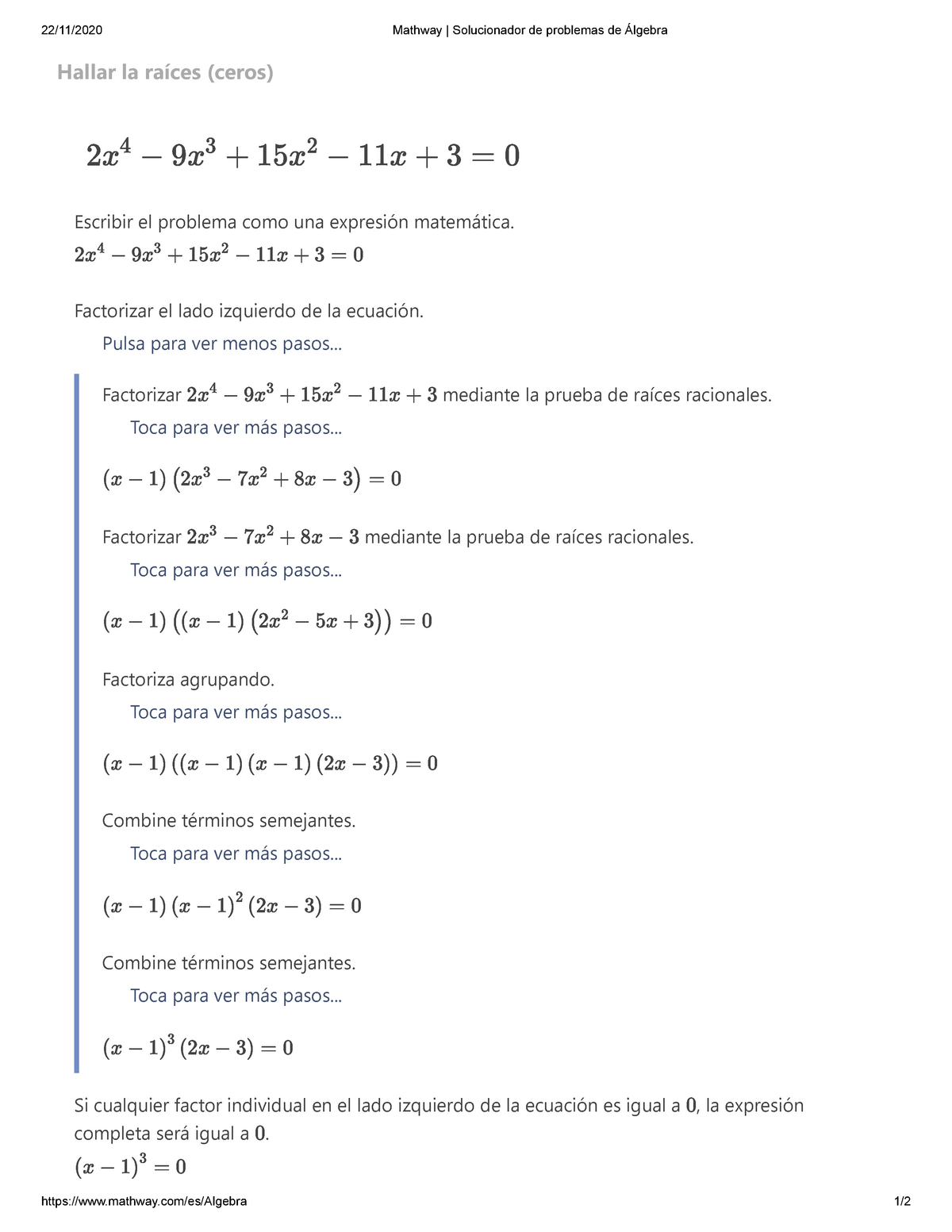 Problema 2 - TAREA - 22/11/2020 Mathway | Solucionador De Problemas De ...