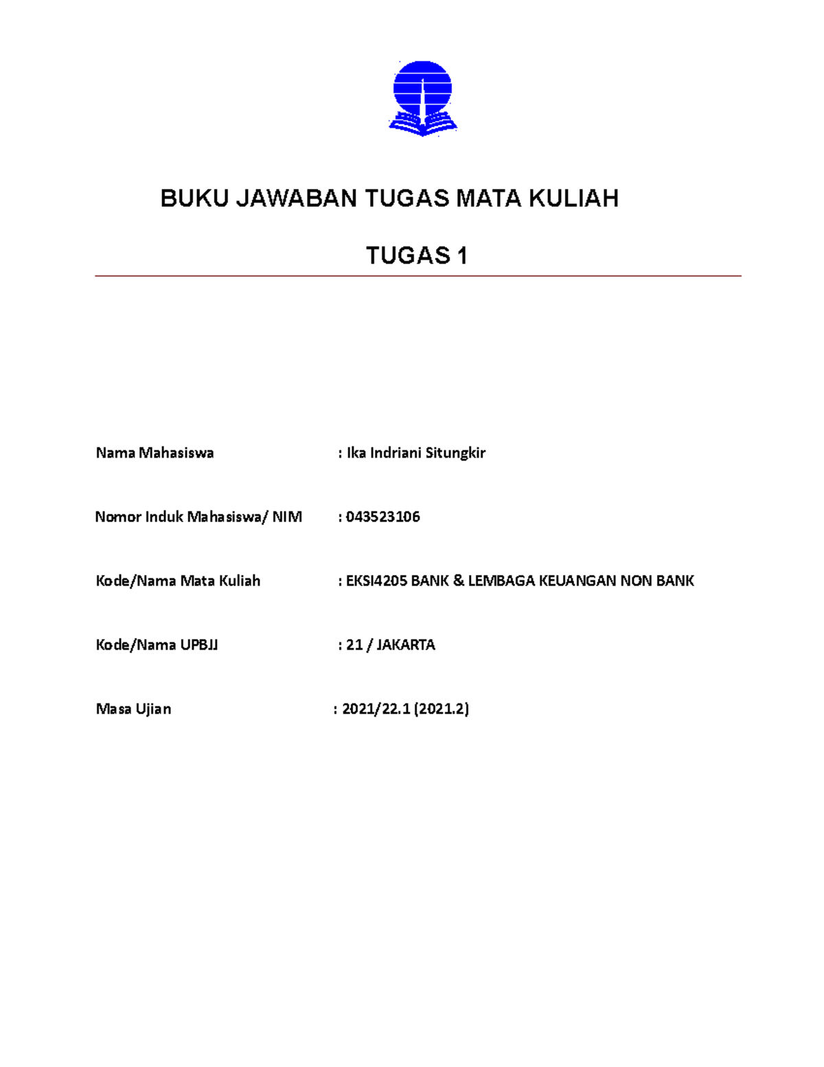 TMK1 BANK DAN Lembaga Keuangan NON BANK - BUKU JAWABAN TUGAS MATA ...