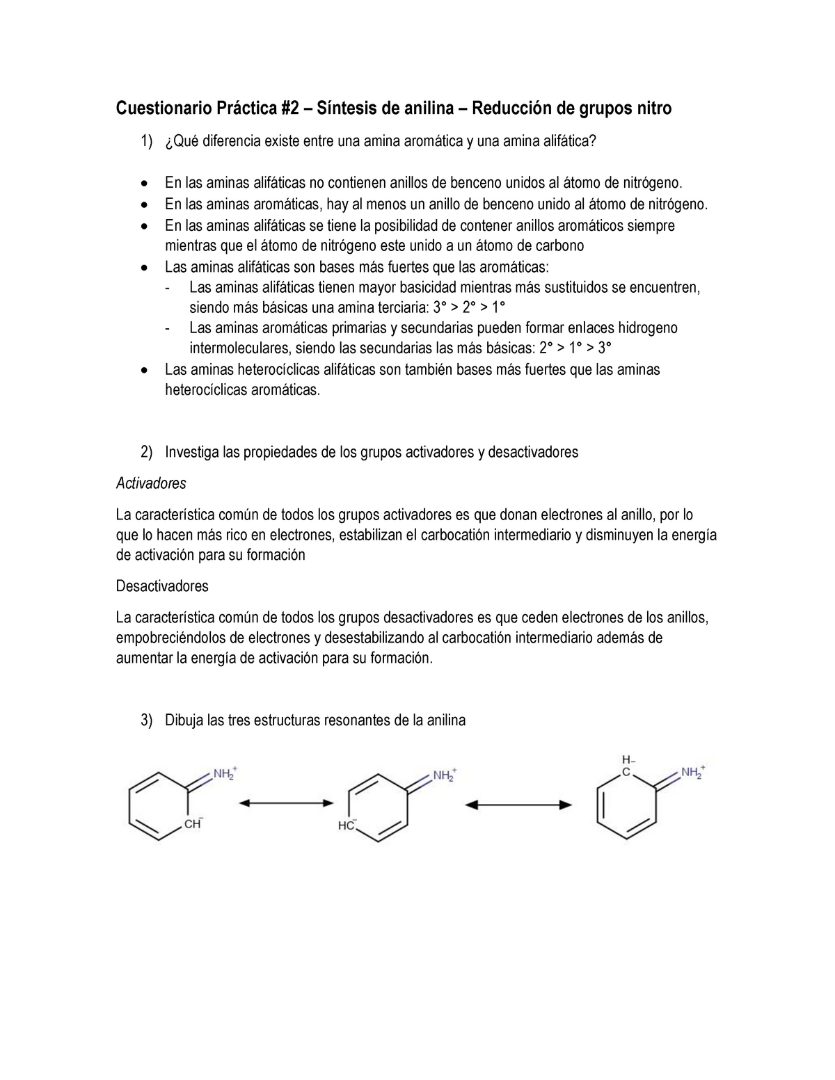 estructura de anilina