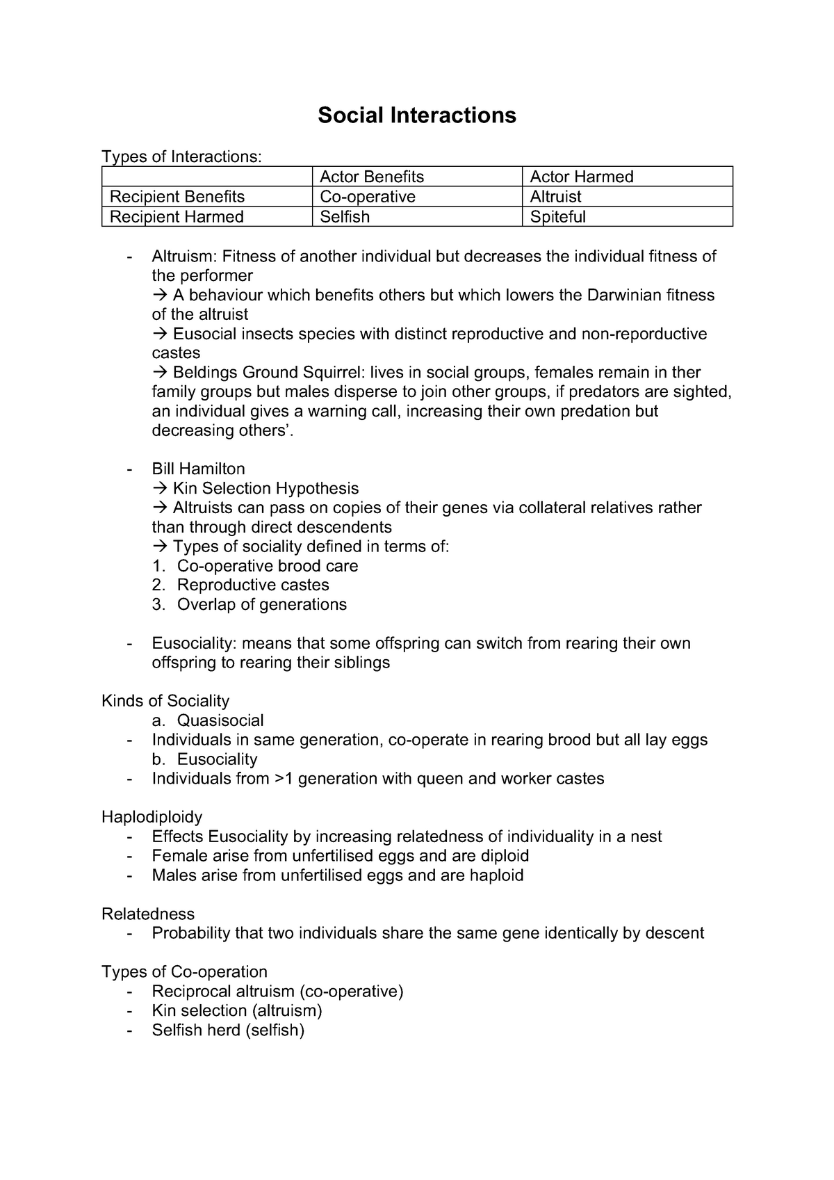 Social Interactions - Social Interactions Types Of Interactions: Recipient Benefits Recipient ...