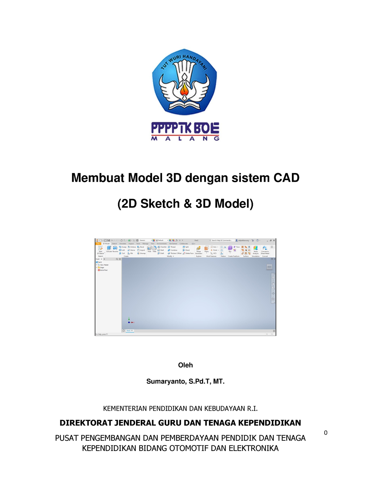 Modul CAD - 0 Membuat Model 3D Dengan Sistem CAD (2D Sketch & 3D Model ...