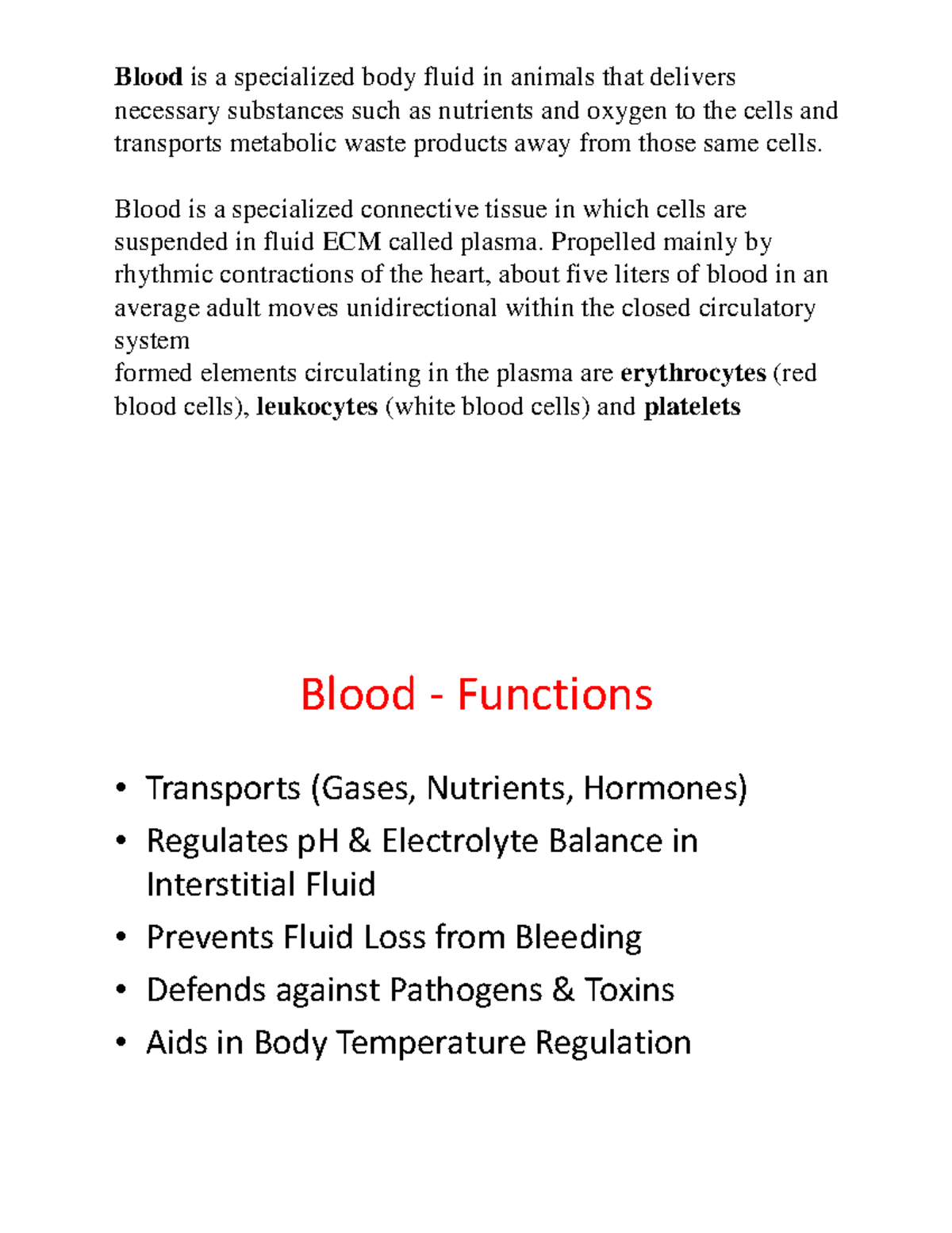 Blood - Histology lab - Blood is a specialized body fluid in animals ...