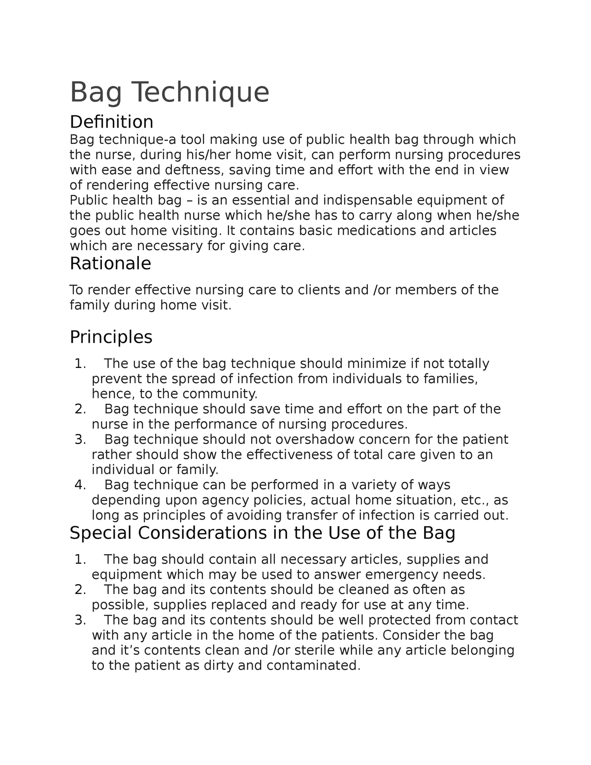 Bag-Technique-in-Nursing-Nurseslabs.pdf - 8/7/2021 Bag Technique in Nursing  - Nurseslabs Menu HOME » NOTES » COMMUNITY HEALTH NURSING » BAG TECHNIQUE  IN | Course Hero
