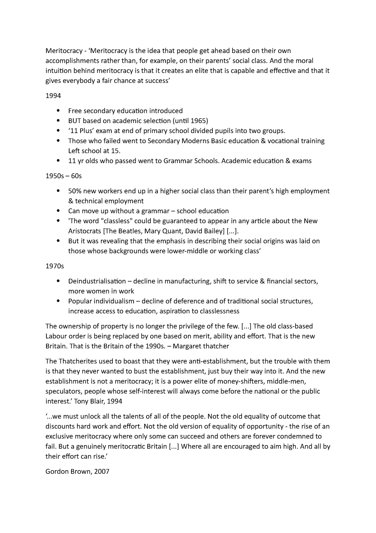 Inequality and meritocracy in the uk -Leture - Meritocracy ...