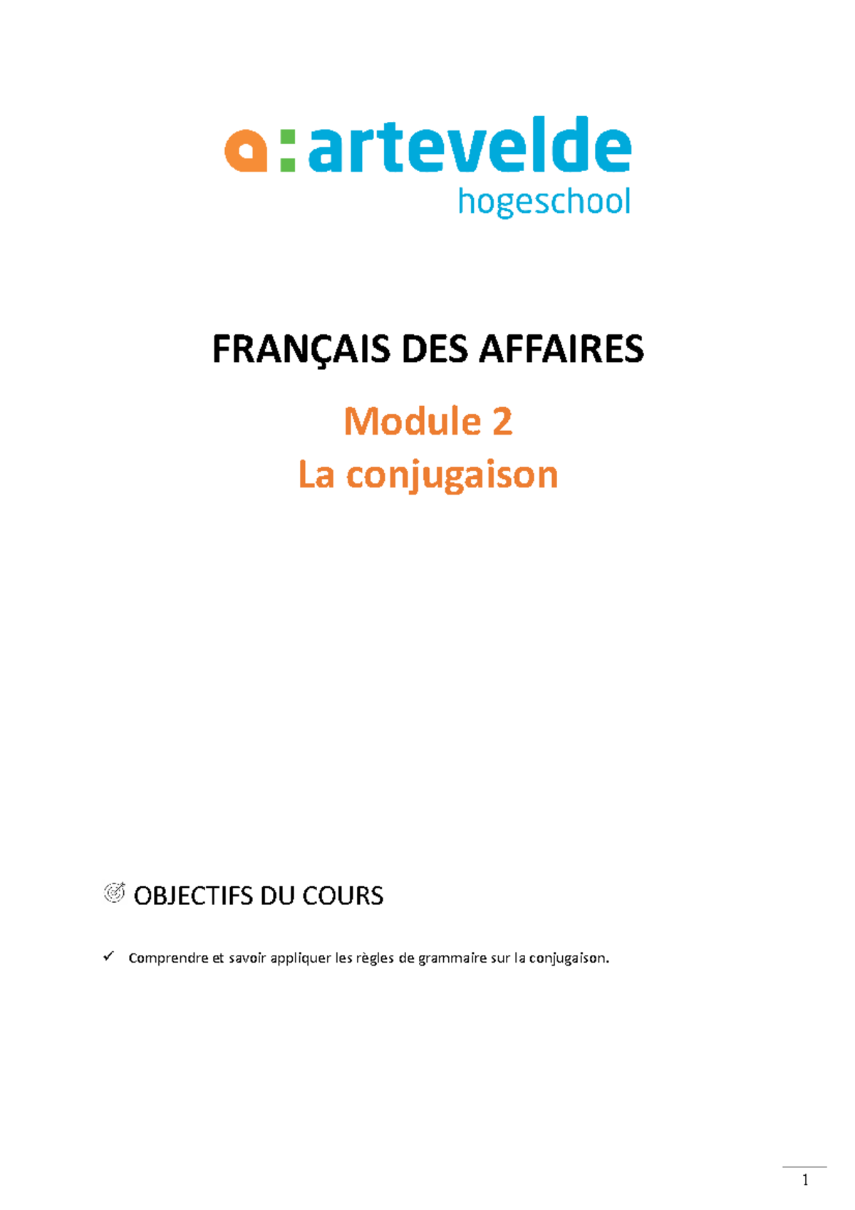 2122 Module 2 la conjugaison - FRANÇAIS DES AFFAIRES Module 2 La ...