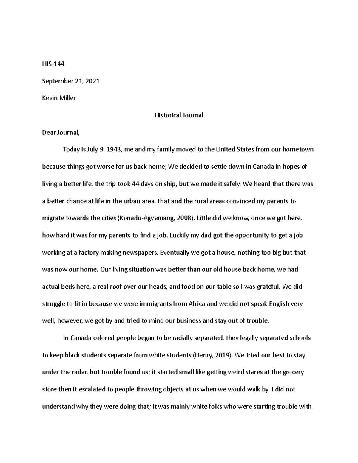 Historical Journal Hist144 GCU Studocu