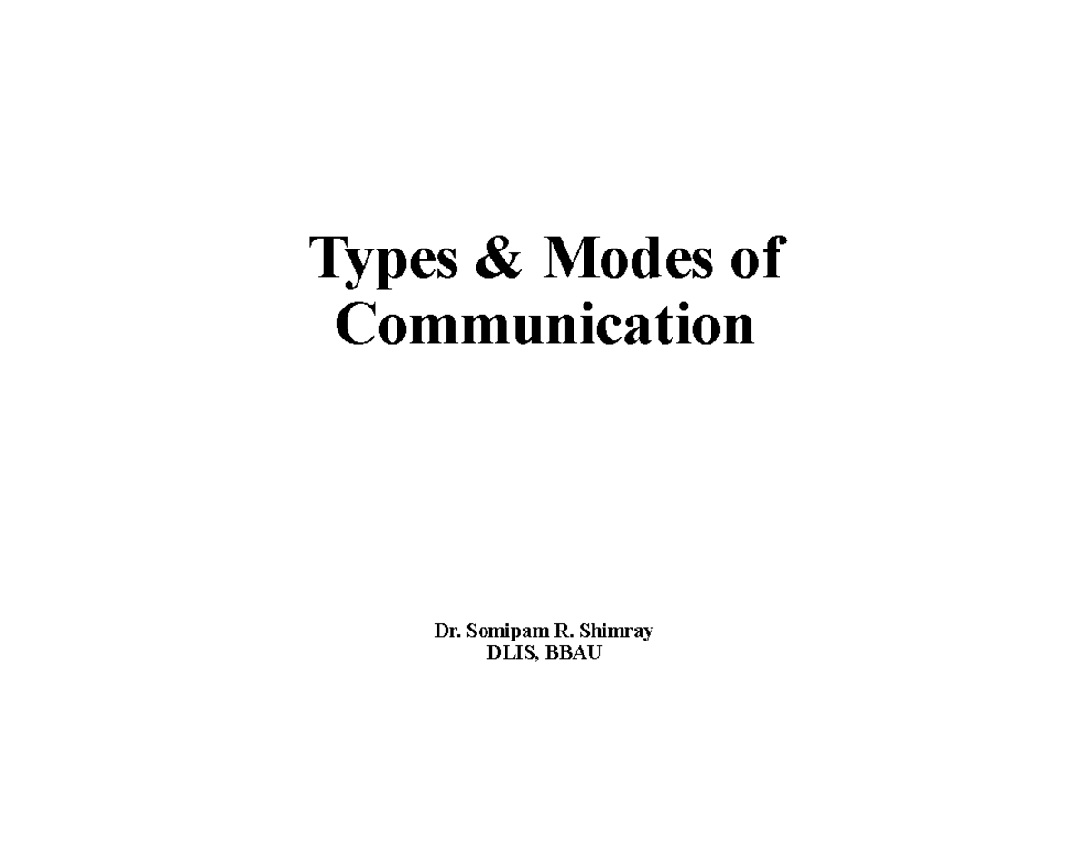 lecture-types-modes-of-communication-types-modes-of-communication