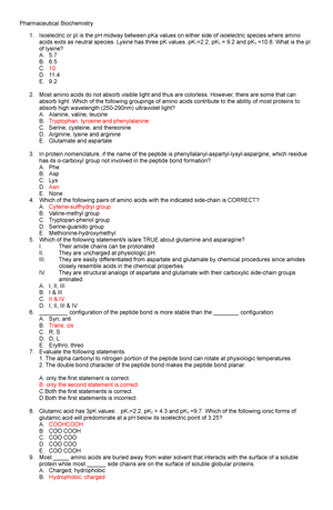 Biochemistry Answer Key 1 - BIOCHEMISTRY This Region In The Nucleus Is ...