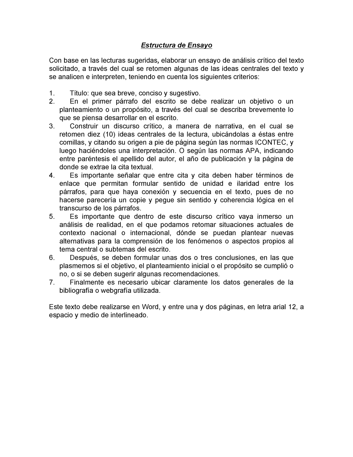 4 Estructura Del Ensayo Estructura De Ensayo Con Base En Las Lecturas Sugeridas Elaborar Un 7041