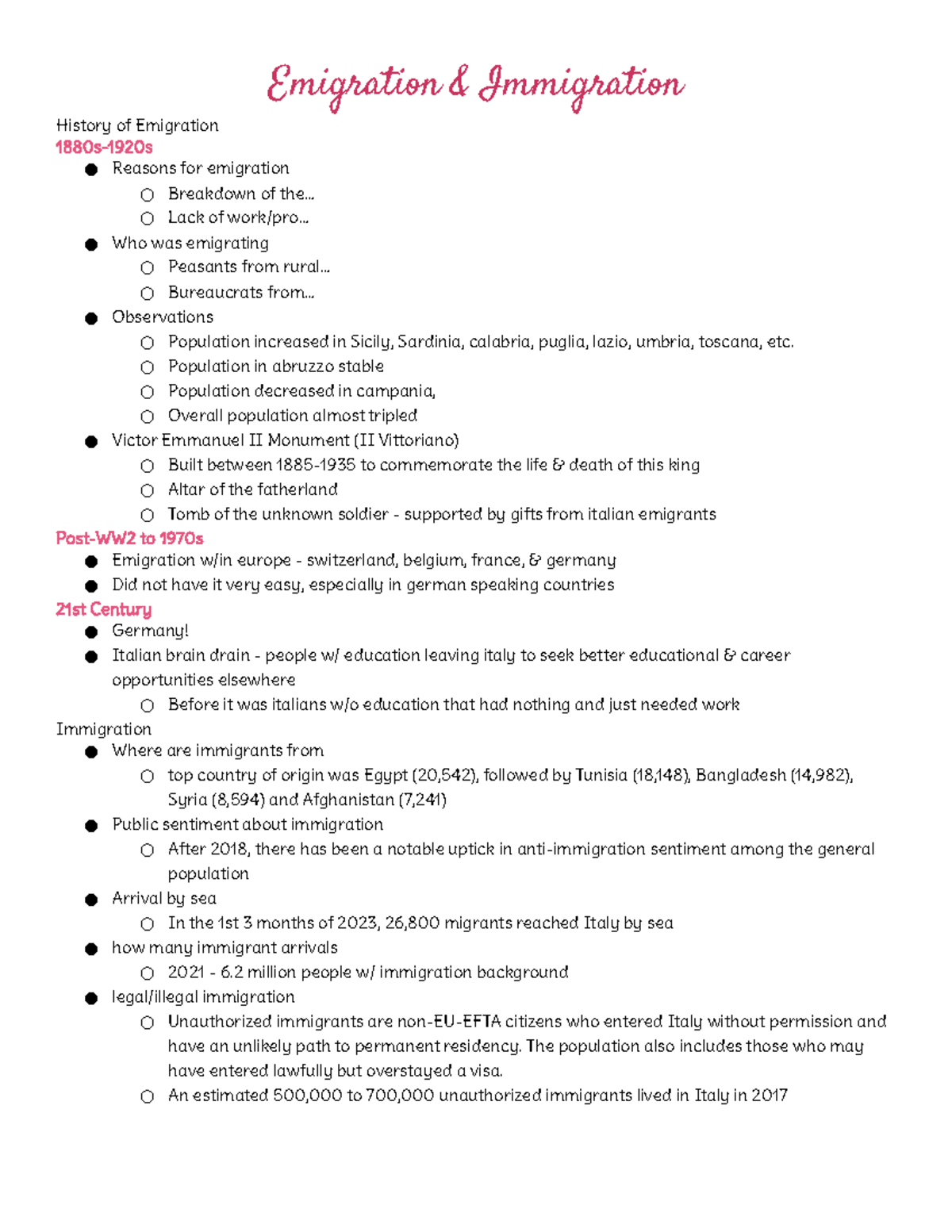 Italian Emigration Emigration & Immigration History of Emigration