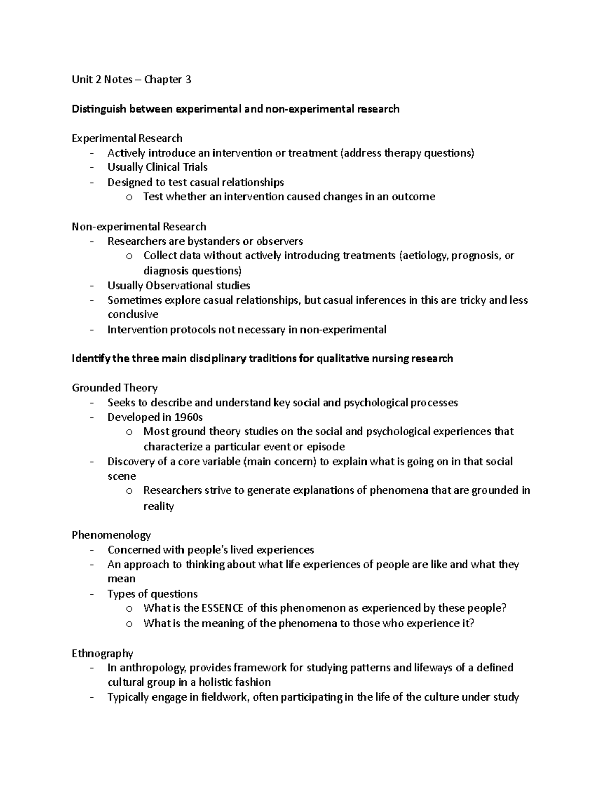 Unit 2 Notes Ch - Unit 2 Notes – Chapter 3 Disinguish between ...