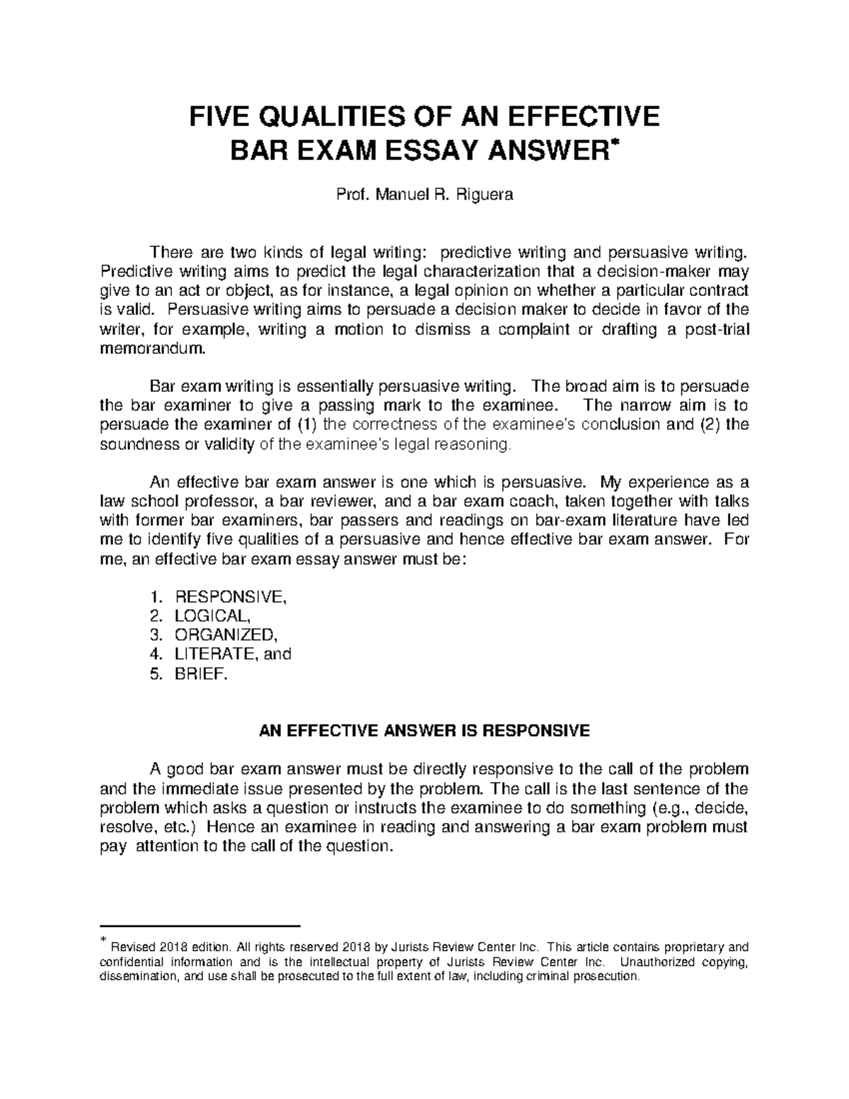 sample bar exam essay questions