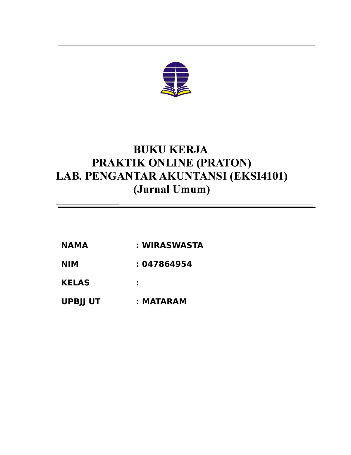 Kertas Kerja Tugas 1 - Cek - BUKU KERJA PRAKTIK ONLINE (PRATON) LAB ...