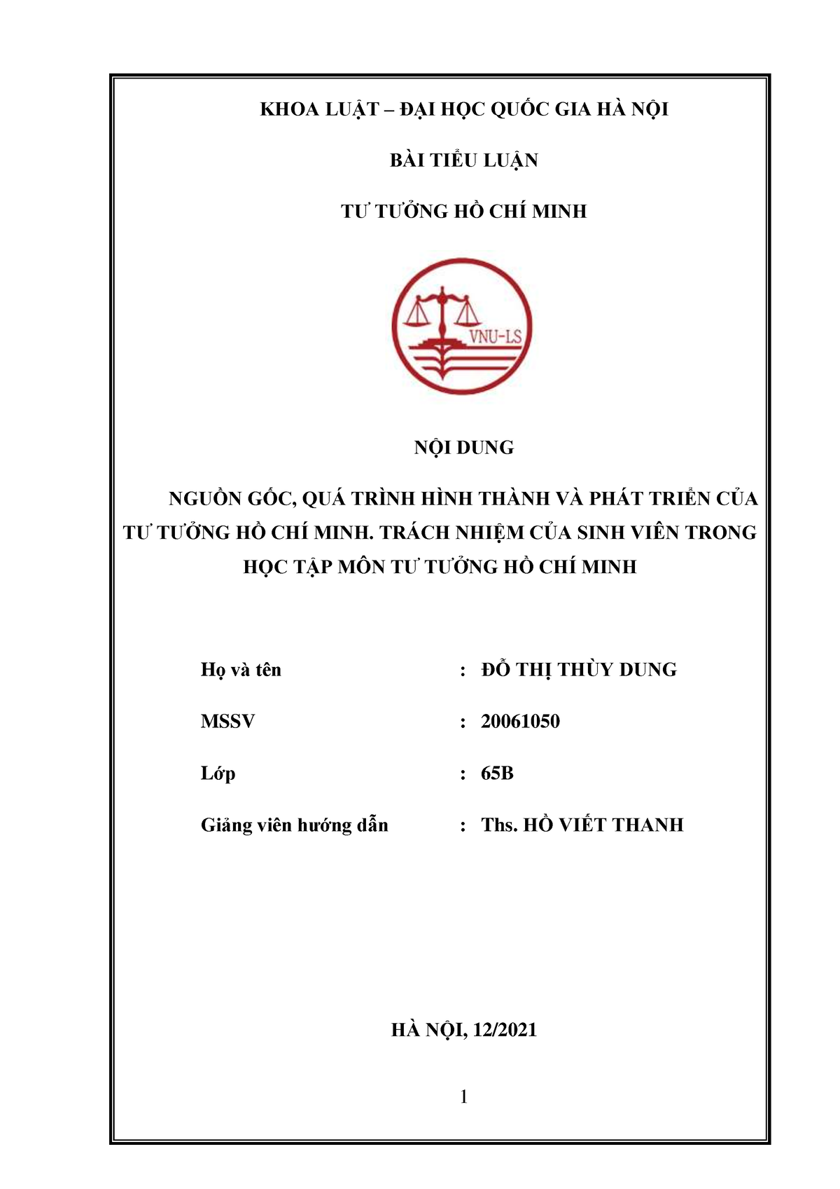 20. Đỗ Thị Thùy Dung. 2006 1050 - KHOA LUÀT – Đ¾I HàC QUÞC GIA HÀ NÞI ...