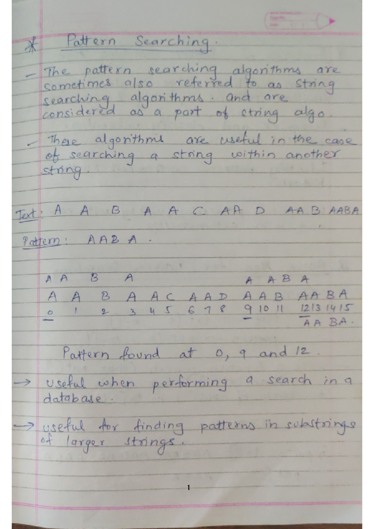 Pattern matching - dsa - Data Structures and Algorithms - Studocu