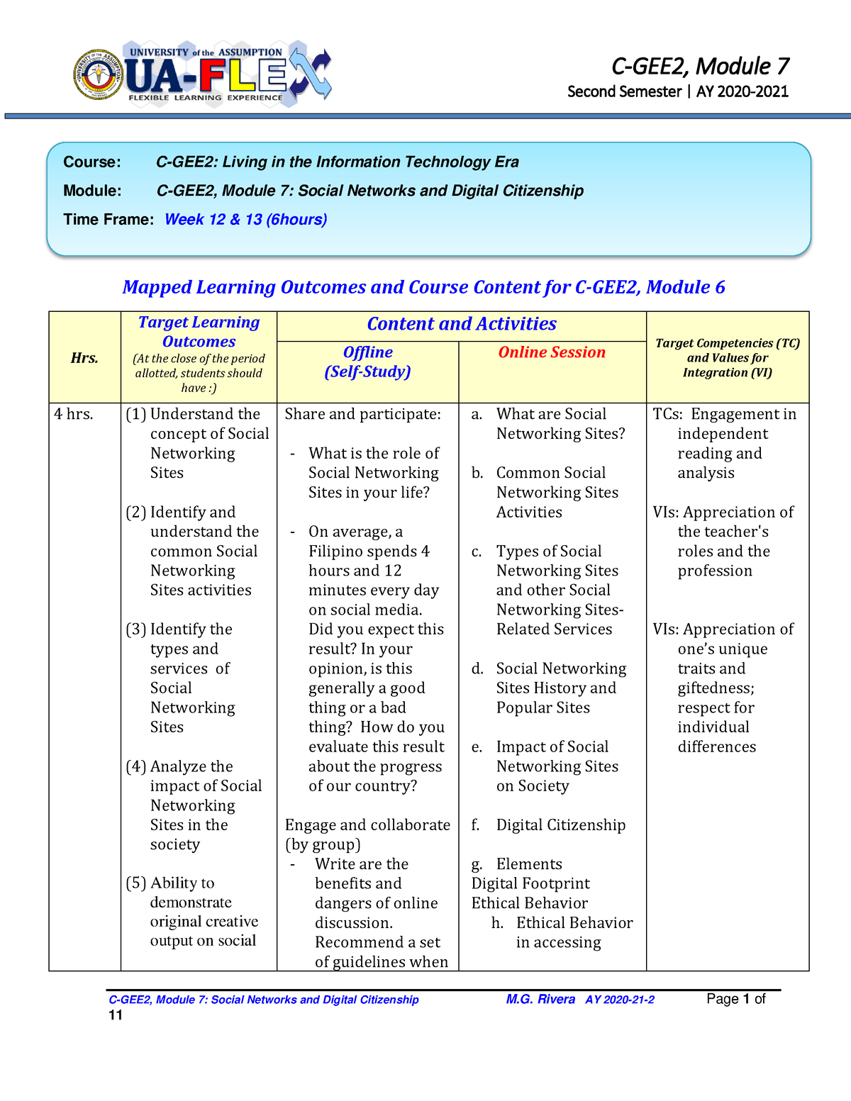 GEE2 - Module 7 - None - C-GEE2, Module 7: Social Networks And Digital ...