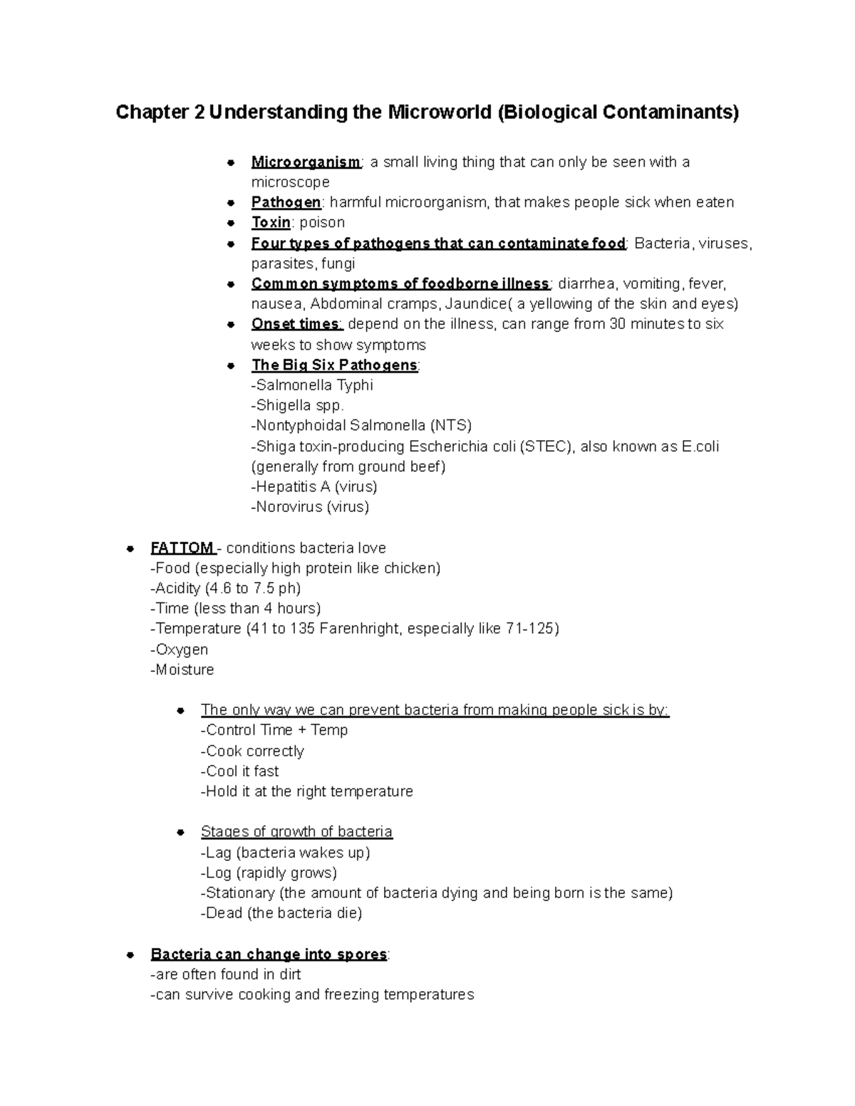 Chapter 2 Understanding The Microworld (Biological Contaminants ...