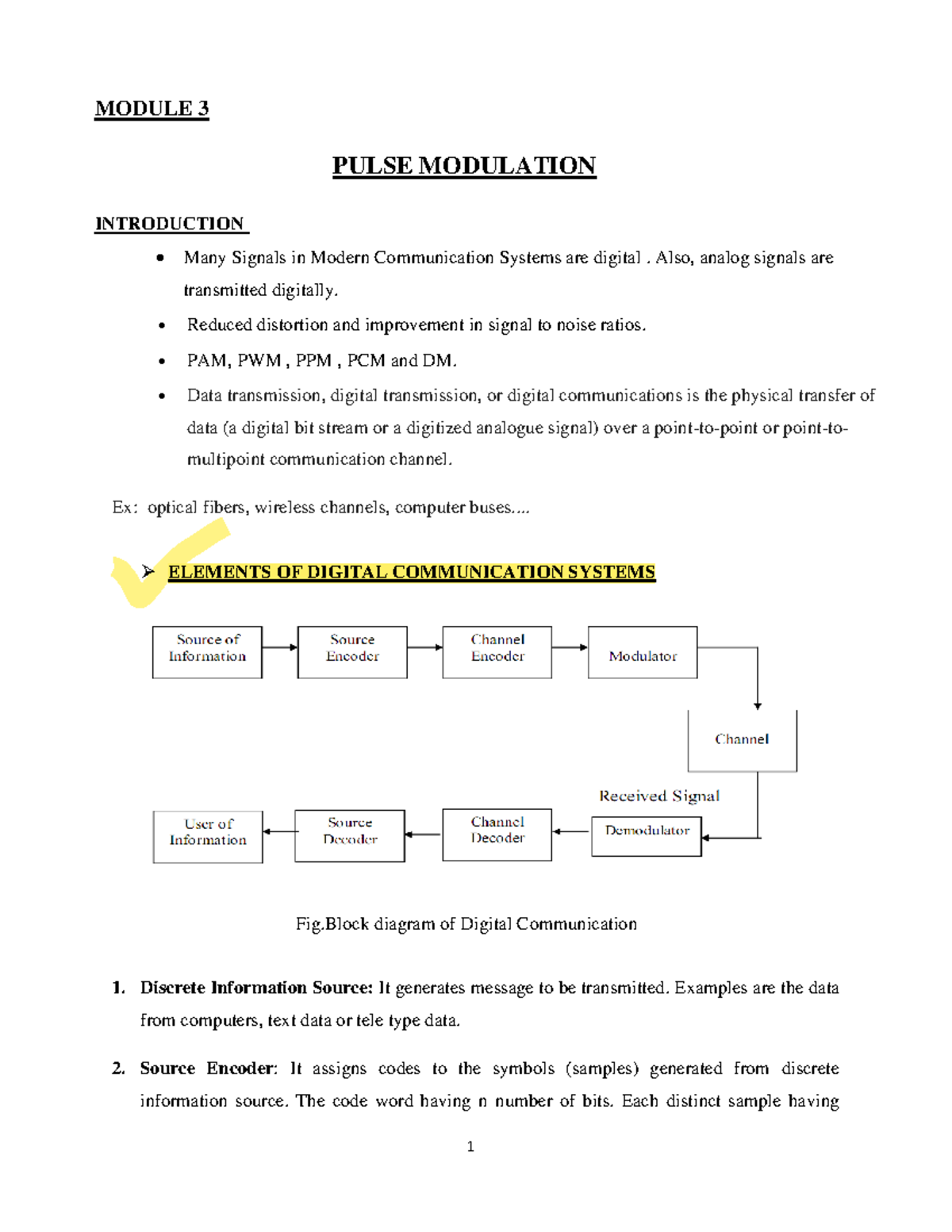 PAM - transmission - MODULE 3 PULSE MODULATION INTRODUCTION Many ...