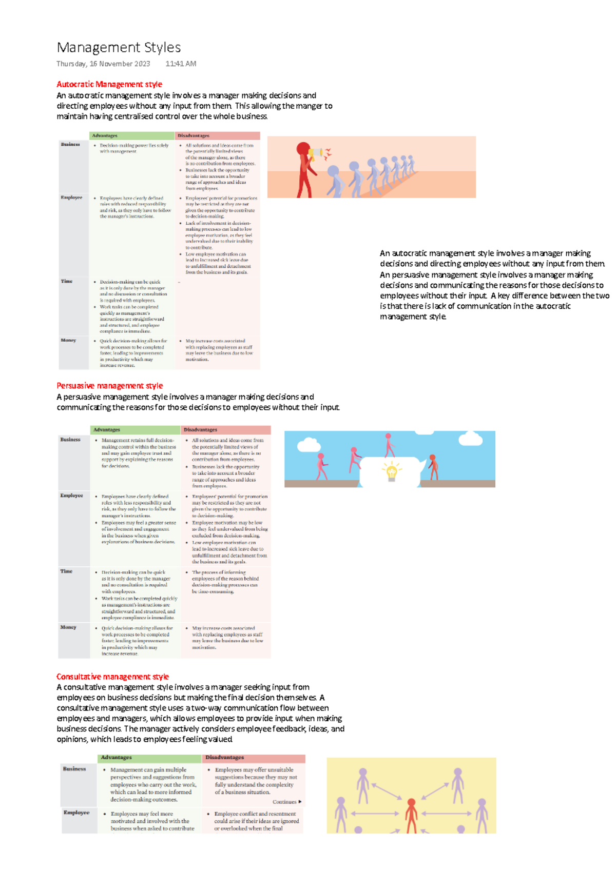 Mangement Styles - UNIT 3 AOS 1 - Management Styles Thursday, 16 ...