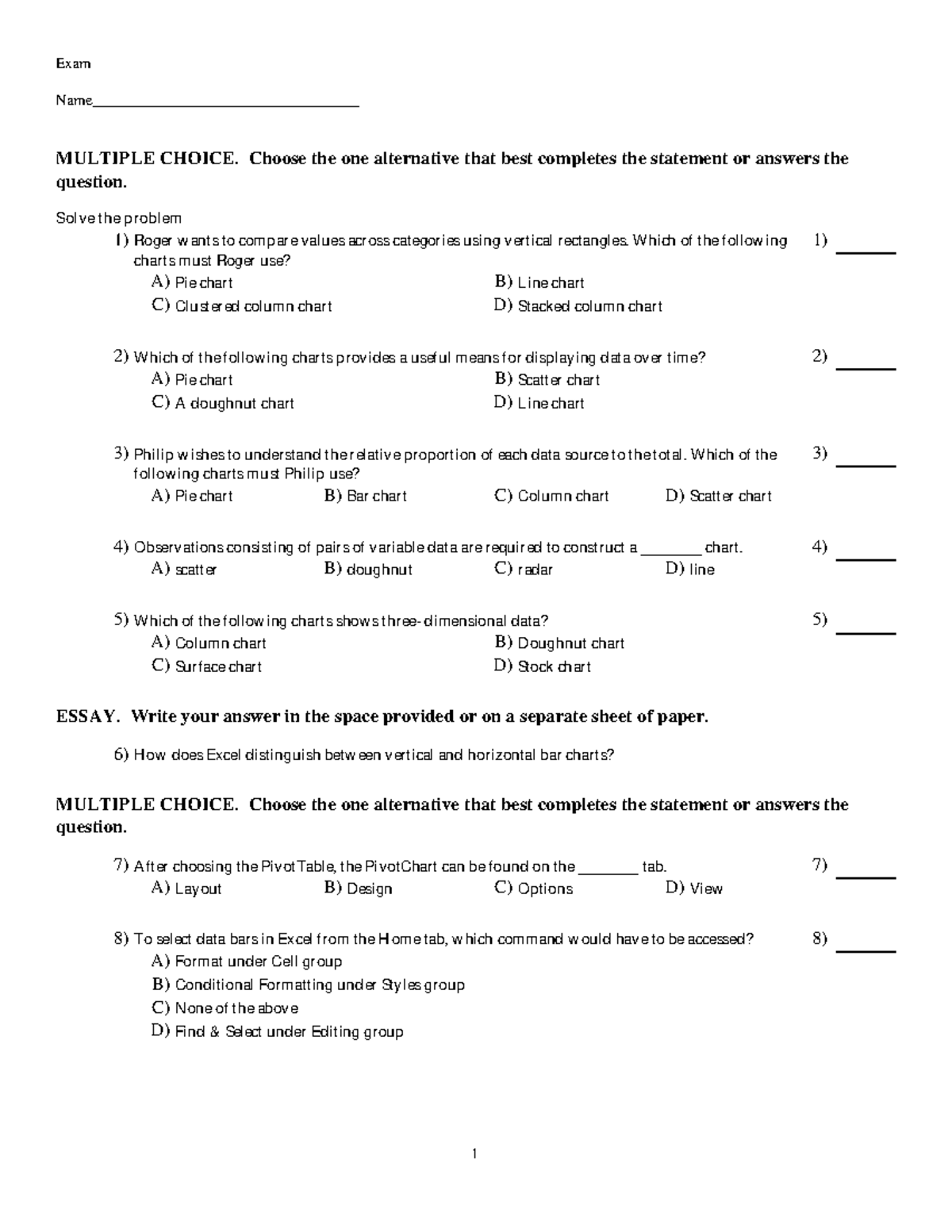 BUS 210 EXAM 2 Review Sheet - Exam Name ...