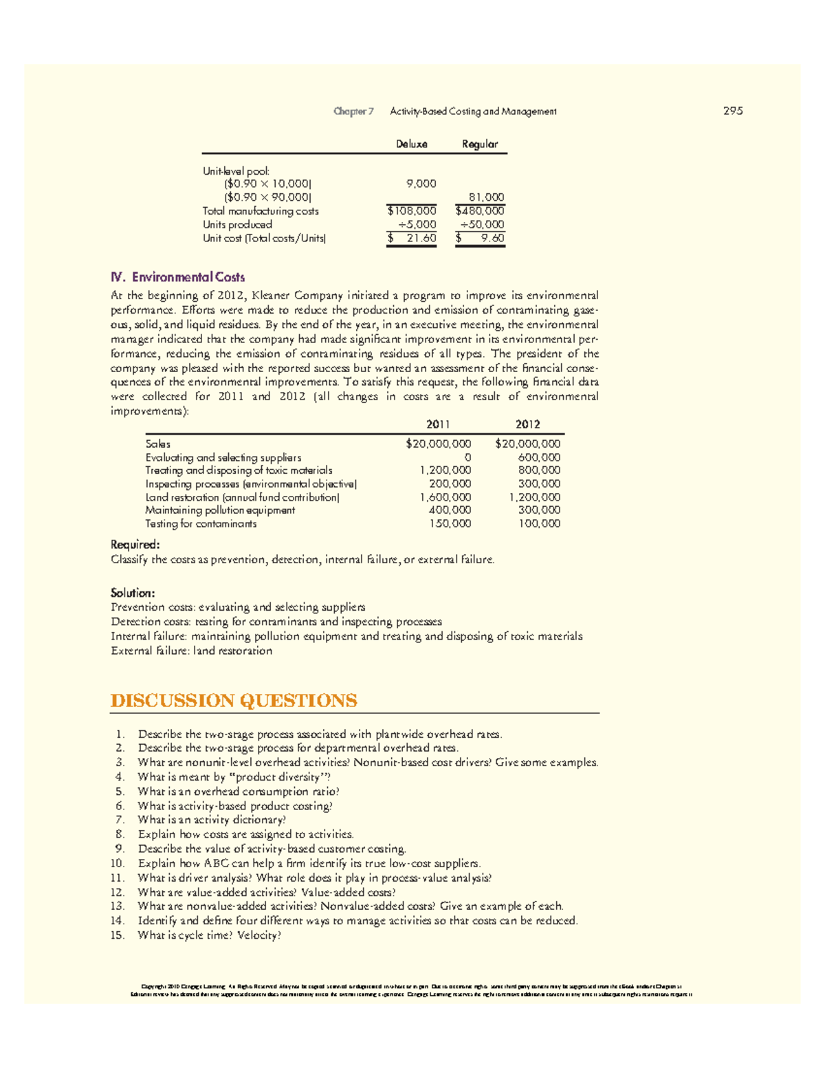 ACC Chapter 7 - Ch 7 - IV. Environmental Costs At the beginning of 2012 ...