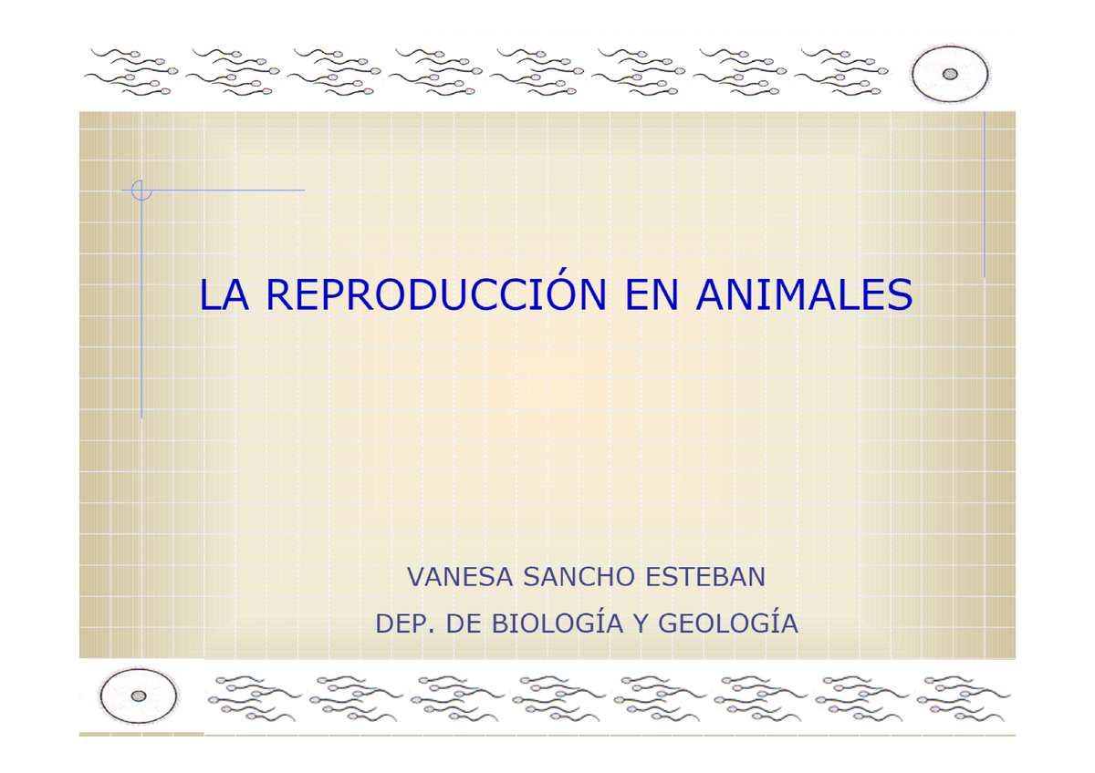 LA Reproducción EN Animales Vanesa Sancho Esteban DEP. DE Biología Y ...