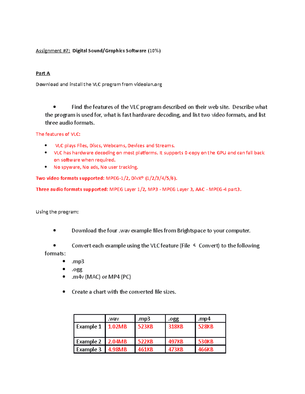 Assignment 7 Describe what the program is used for, what is fast