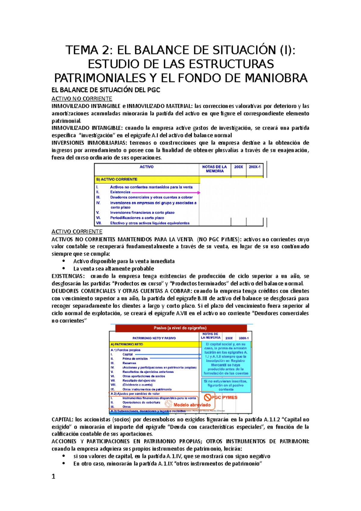 Temario Completo Analisis DE Balances - TEMA 2: EL BALANCE DE SITUACIÓN (I): ESTUDIO DE LAS ...