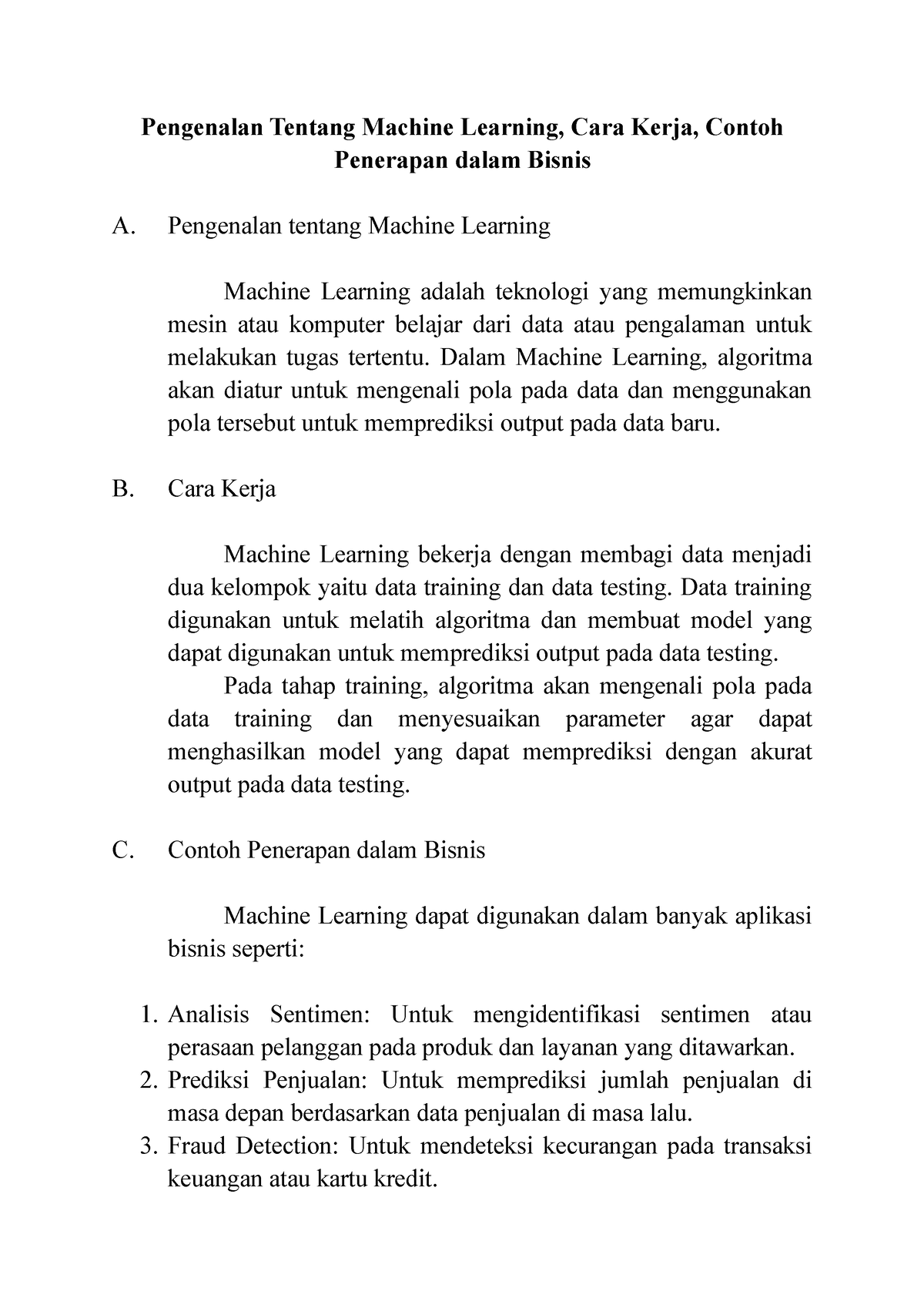 Pengenalan Tentang Machine Learning, Cara Kerja, Contoh Penerapan Dalam ...