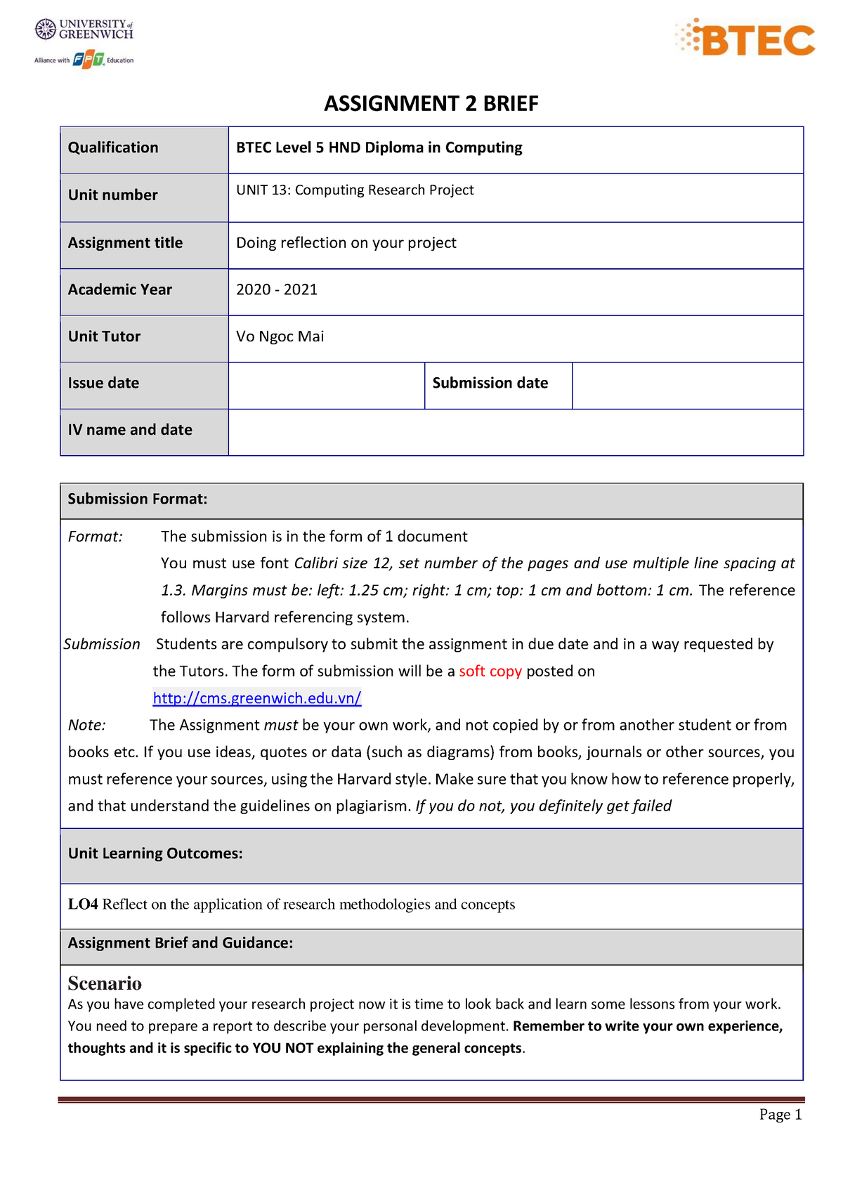 1639 GCS190780 Nguyen Hoang Long Assignment 2 - ASSIGNMENT 2 BRIEF ...