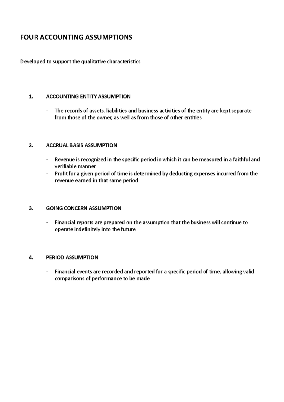 Topic 1 - Handout - qualitative characteristics - FOUR ACCOUNTING ...