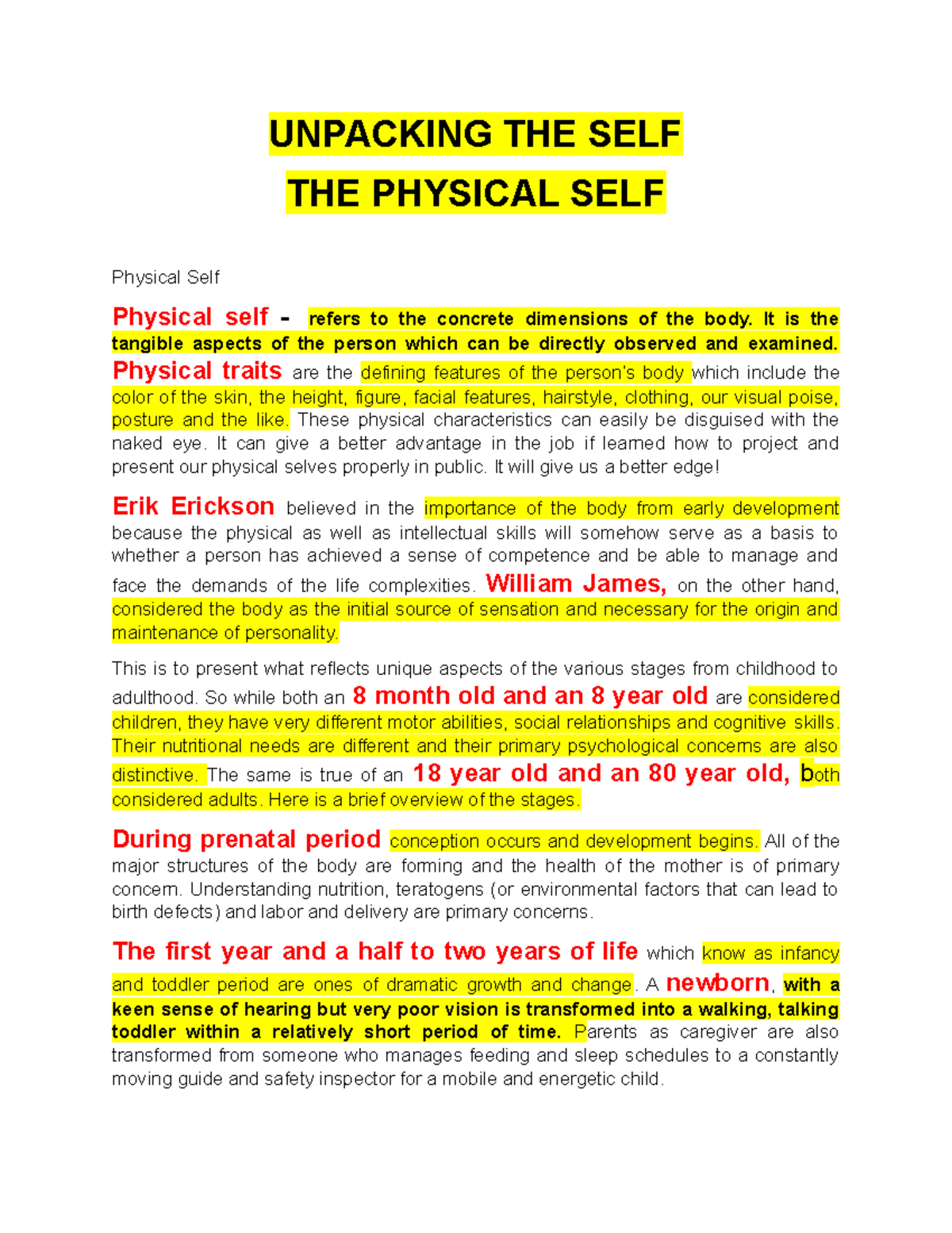 Unpacking THE SELF Reviewer BEEE PSYC 832 George Mason StuDocu