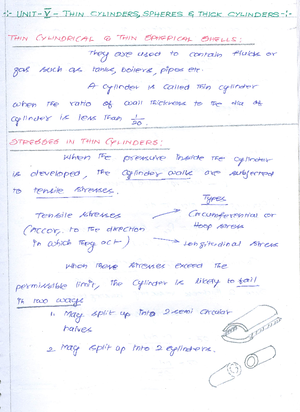 SOM UNIT III PART 1 - notes - strength of materials - Studocu
