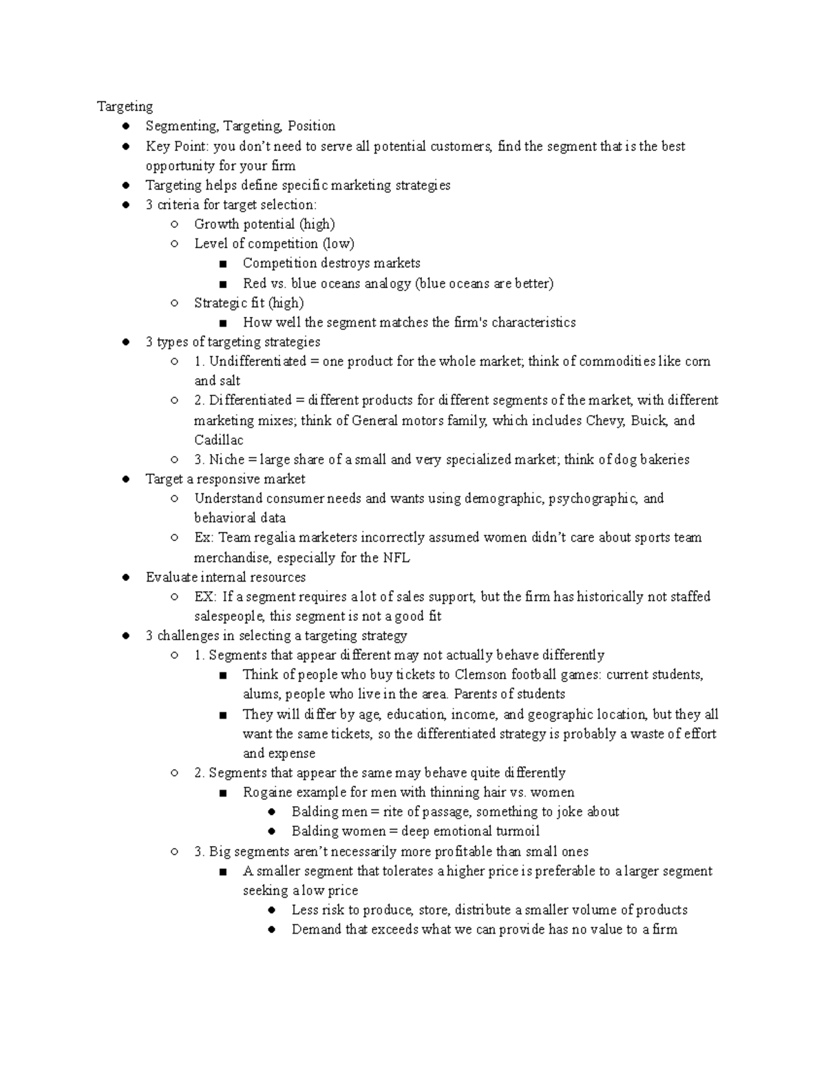 Module 11 - Targeting - Targeting Segmenting, Targeting, Position Key ...