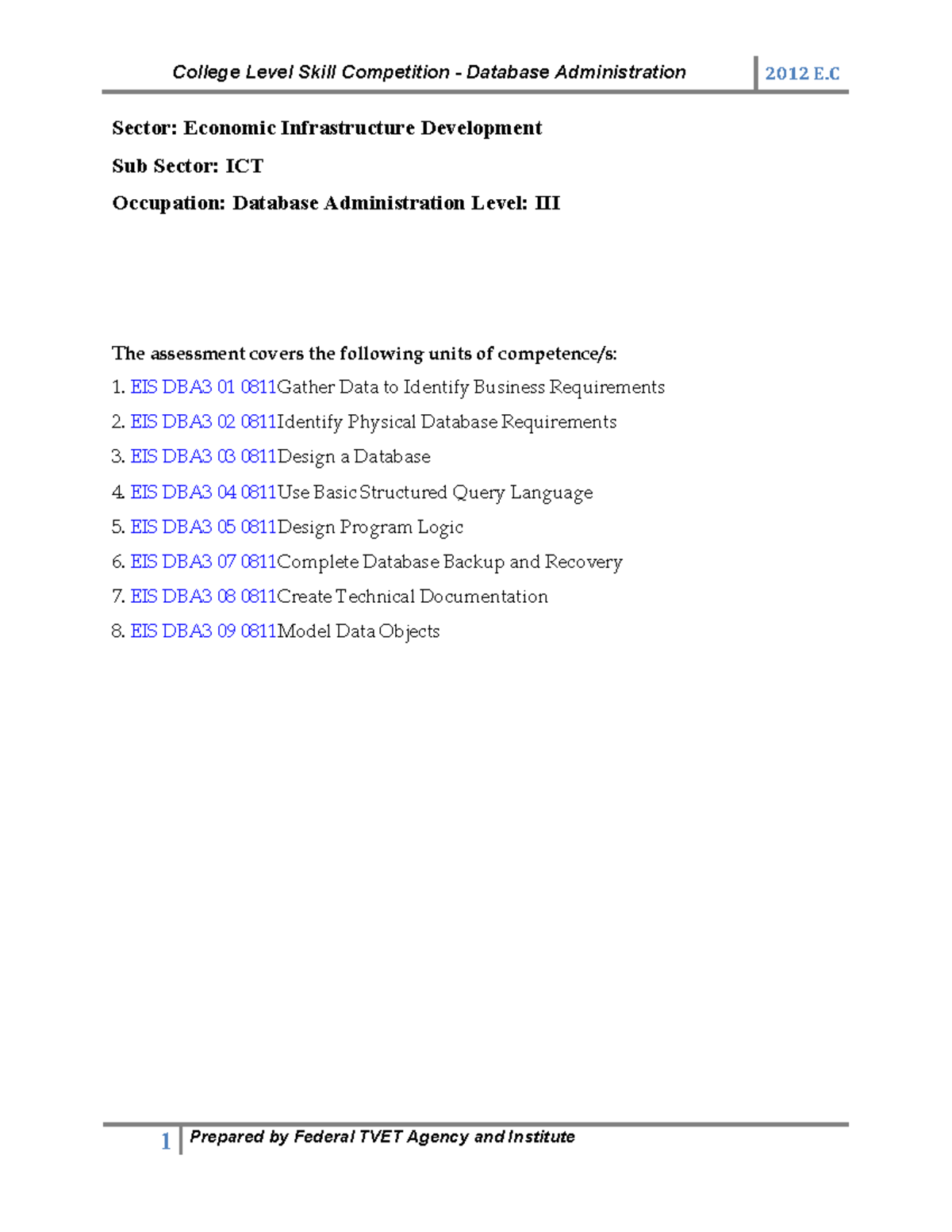 College Level Project competitor package - Sector: Economic ...
