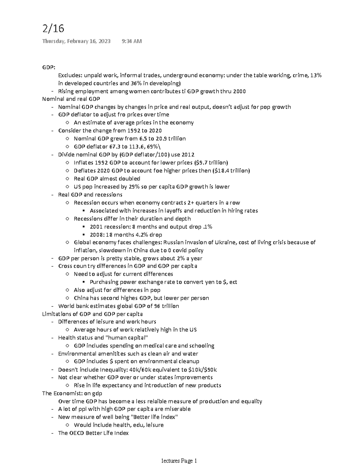 Lecture 11 econ - An explanation and description of the components of ...