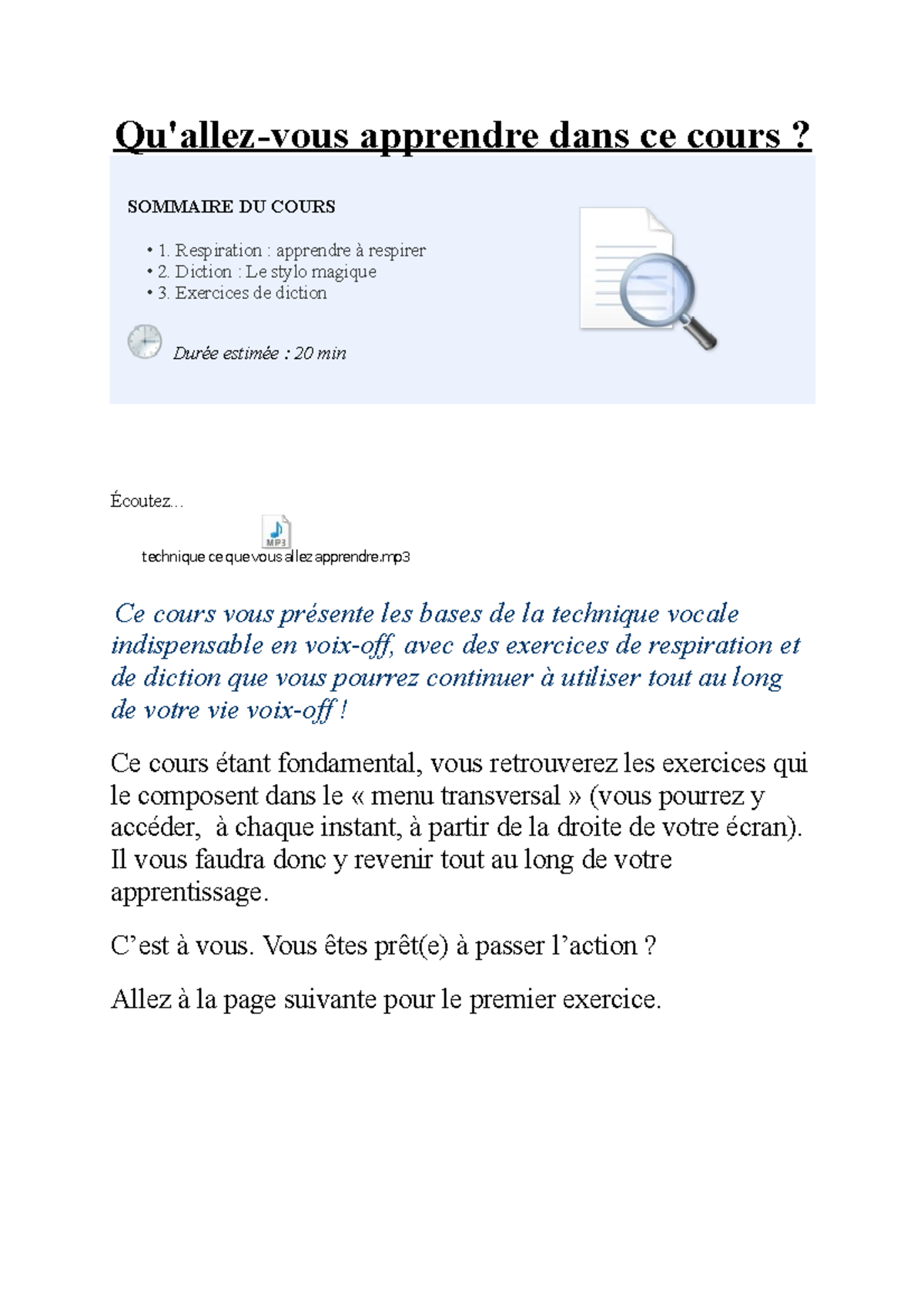 0. Qu'allezvous apprendre dans ce cours Qu'allezvous apprendre dans