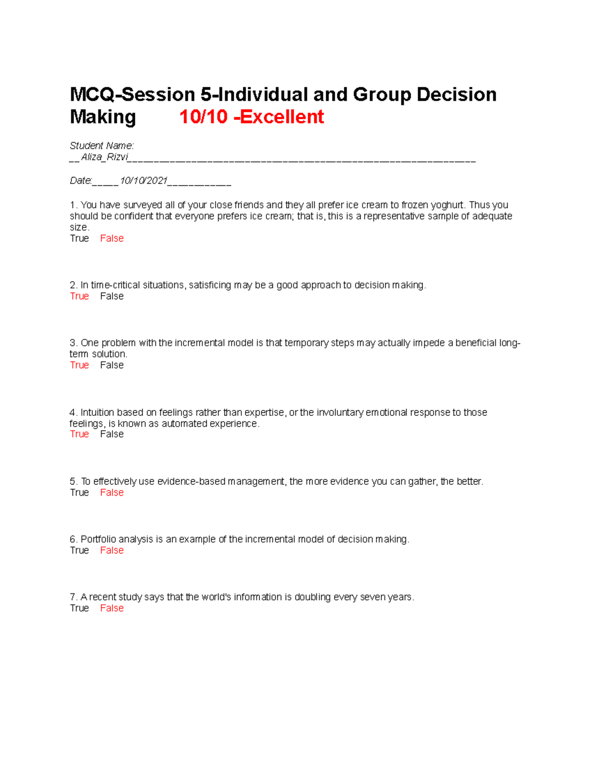 Session 5-HW activity-Aliza Rizvi - MCQ-Session 5-Individual and Group ...